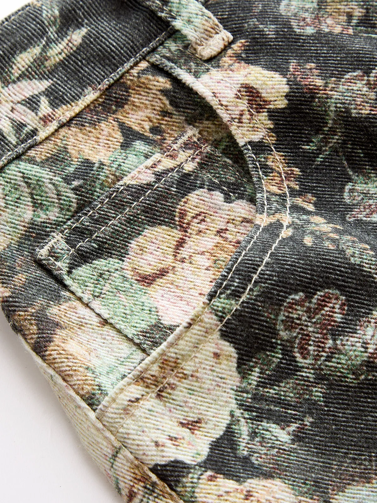 Vintage Floral Denim Shorts sold by COMMENSE product image thumbnail 3