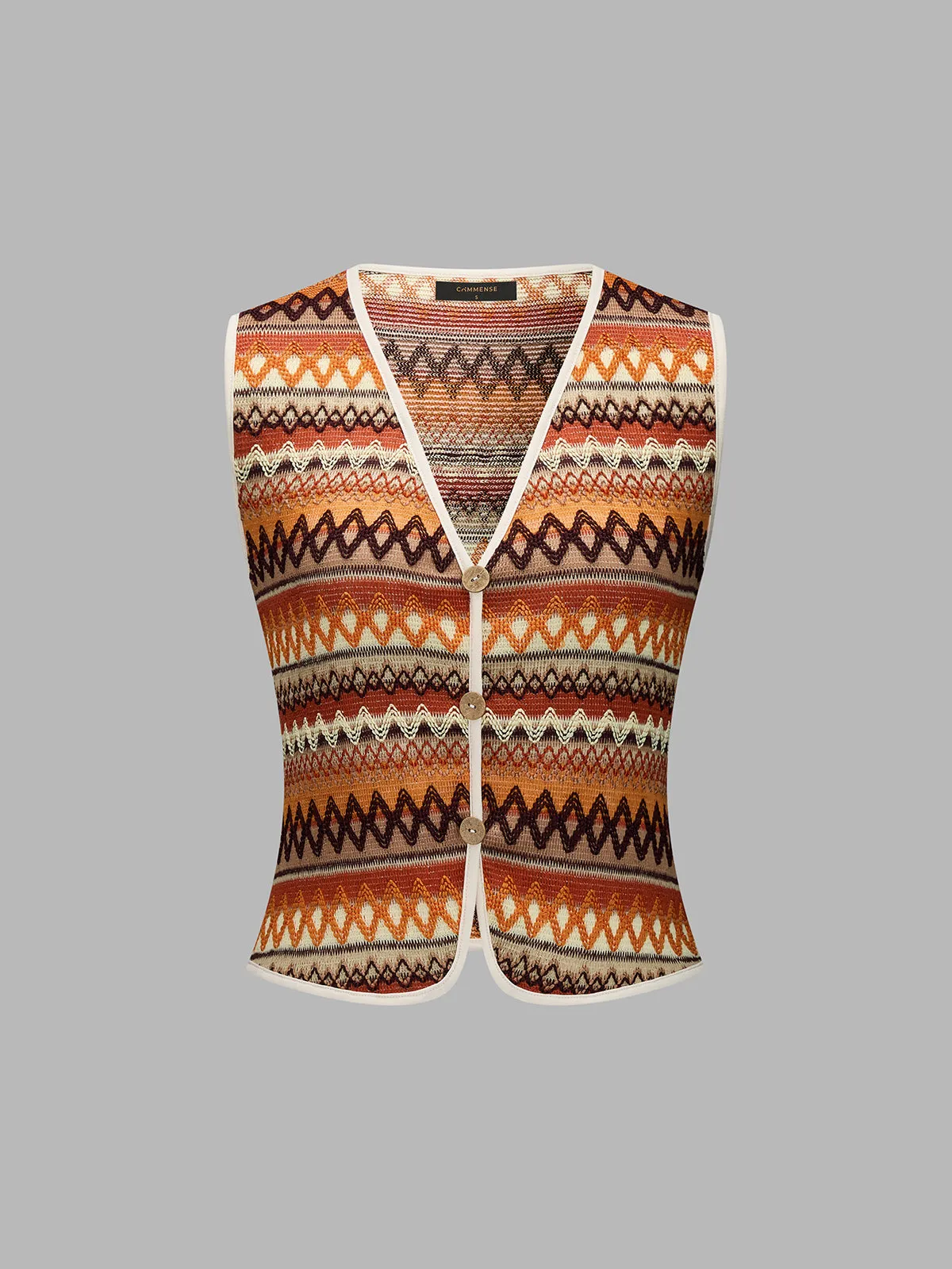 Chevron Knit Vest & Mini Skirt Set sold by COMMENSE product image thumbnail 2