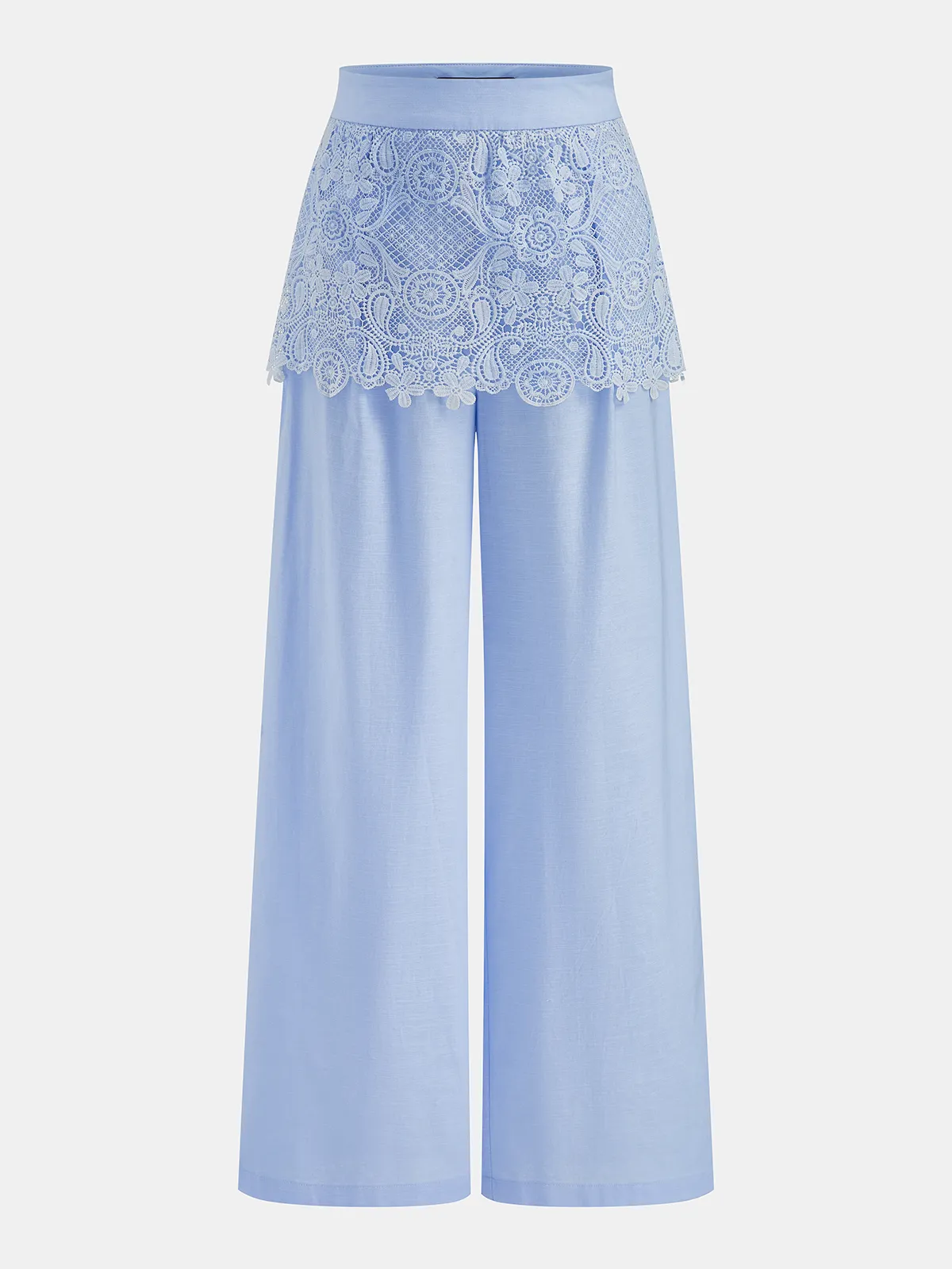 Lace Panel Cotton Linen Two Piece Pants Set sold by COMMENSE product image thumbnail 5