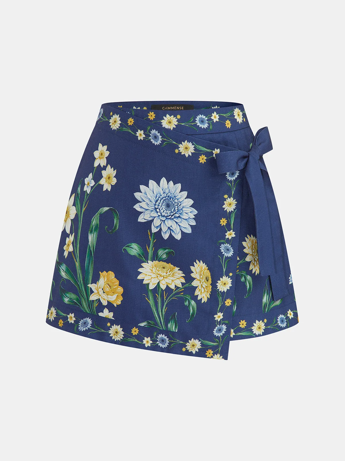 Floral Print Tie Wrap Mini Skirt sold by COMMENSE product image thumbnail 2