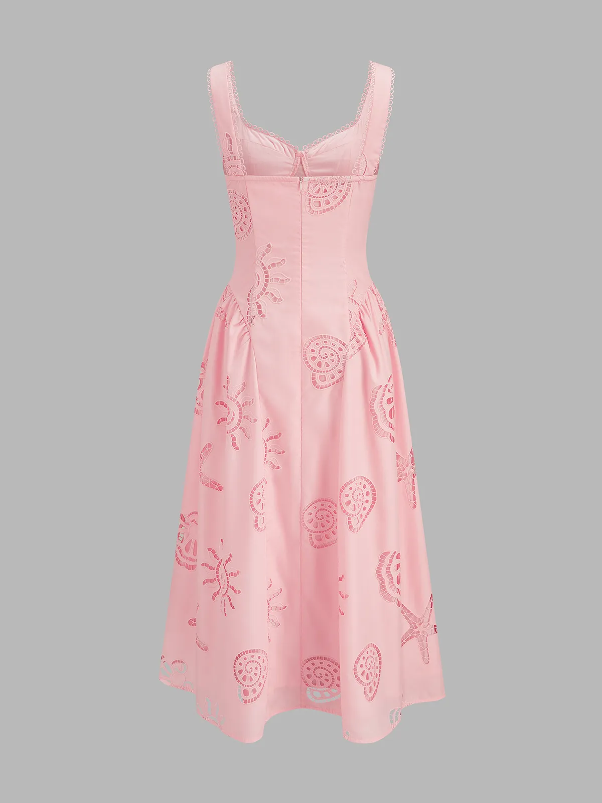 Ocean Cutwork Flared Midi Dress sold by COMMENSE product image thumbnail 3