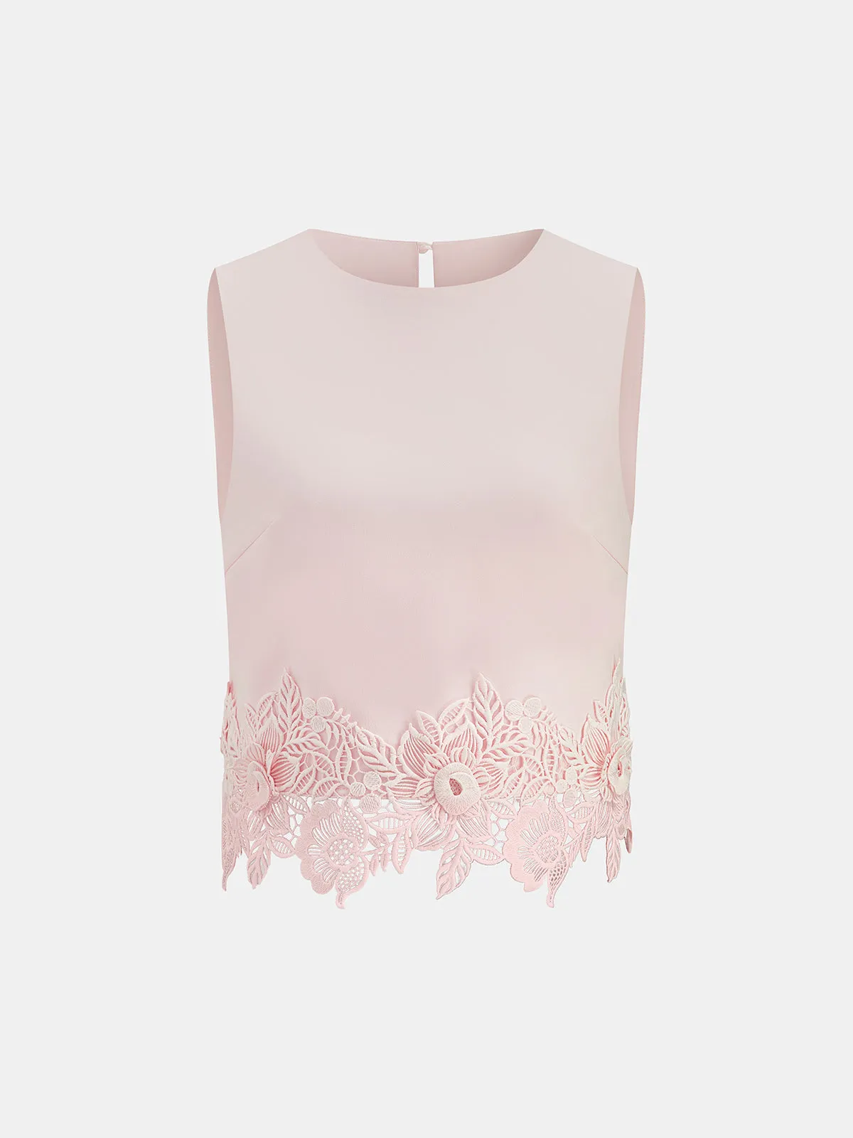 Lace Hem Sleeveless Top & Shorts Set sold by COMMENSE product image thumbnail 3