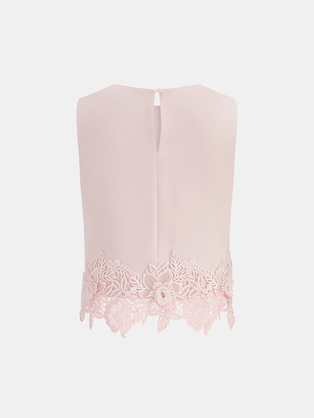 Lace Hem Sleeveless Top & Shorts Set sold by COMMENSE product image thumbnail 4