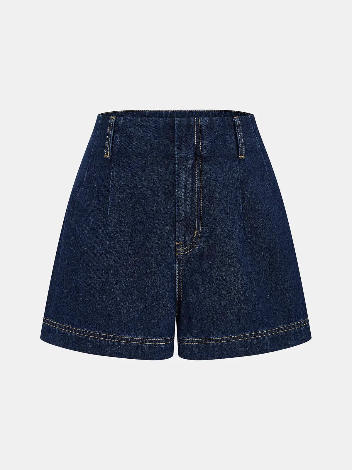Sleeveless Belted Denim Shirt & Shorts Set sold by COMMENSE product image thumbnail 5