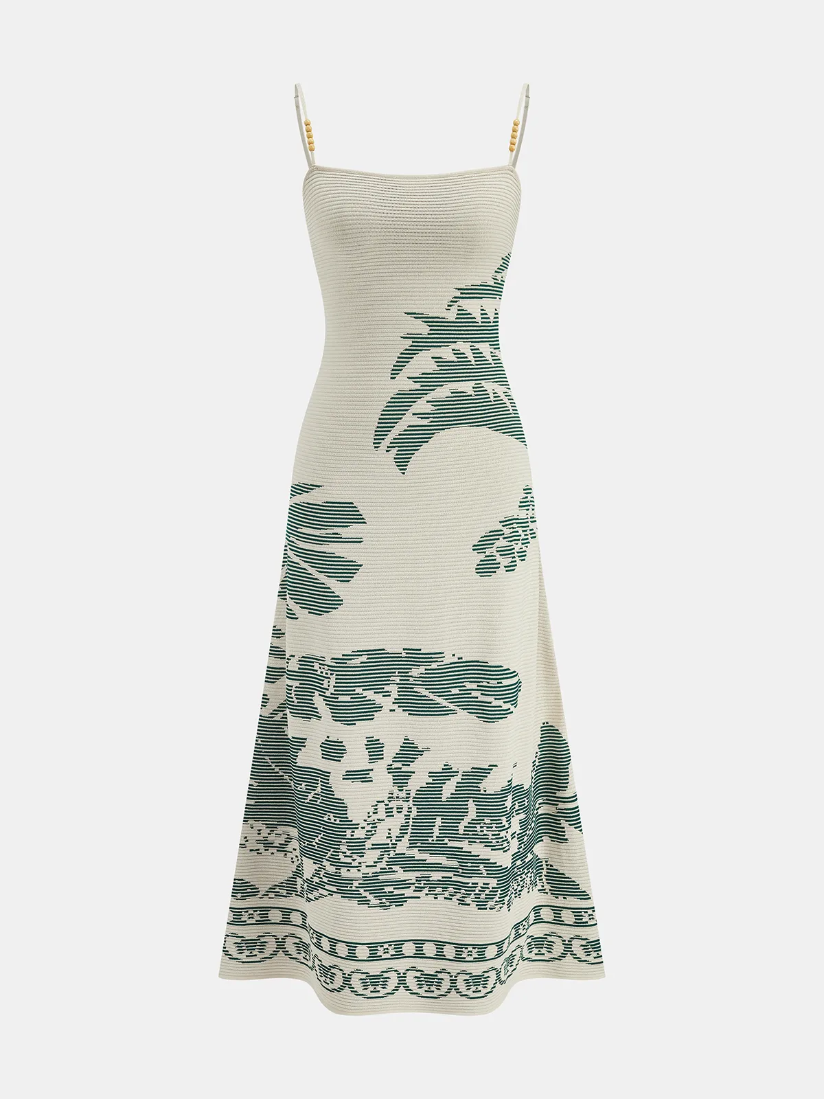 Bead Strap Palm Jacquard Knit Midi Dress sold by COMMENSE product image thumbnail 2
