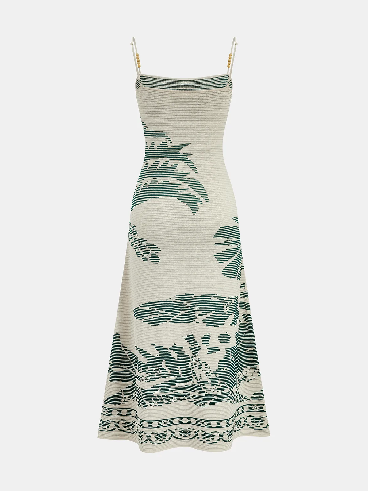 Bead Strap Palm Jacquard Knit Midi Dress sold by COMMENSE product image thumbnail 3