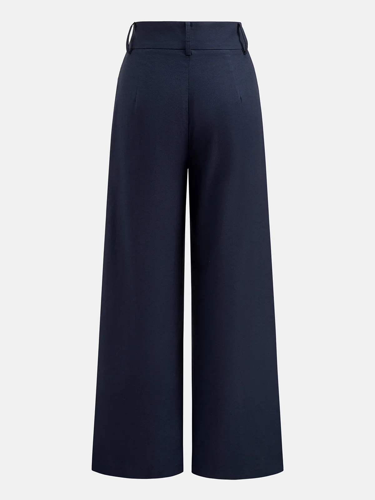Ring Detail Peplum Cotton Linen Top & Pants Set sold by COMMENSE product image thumbnail 4