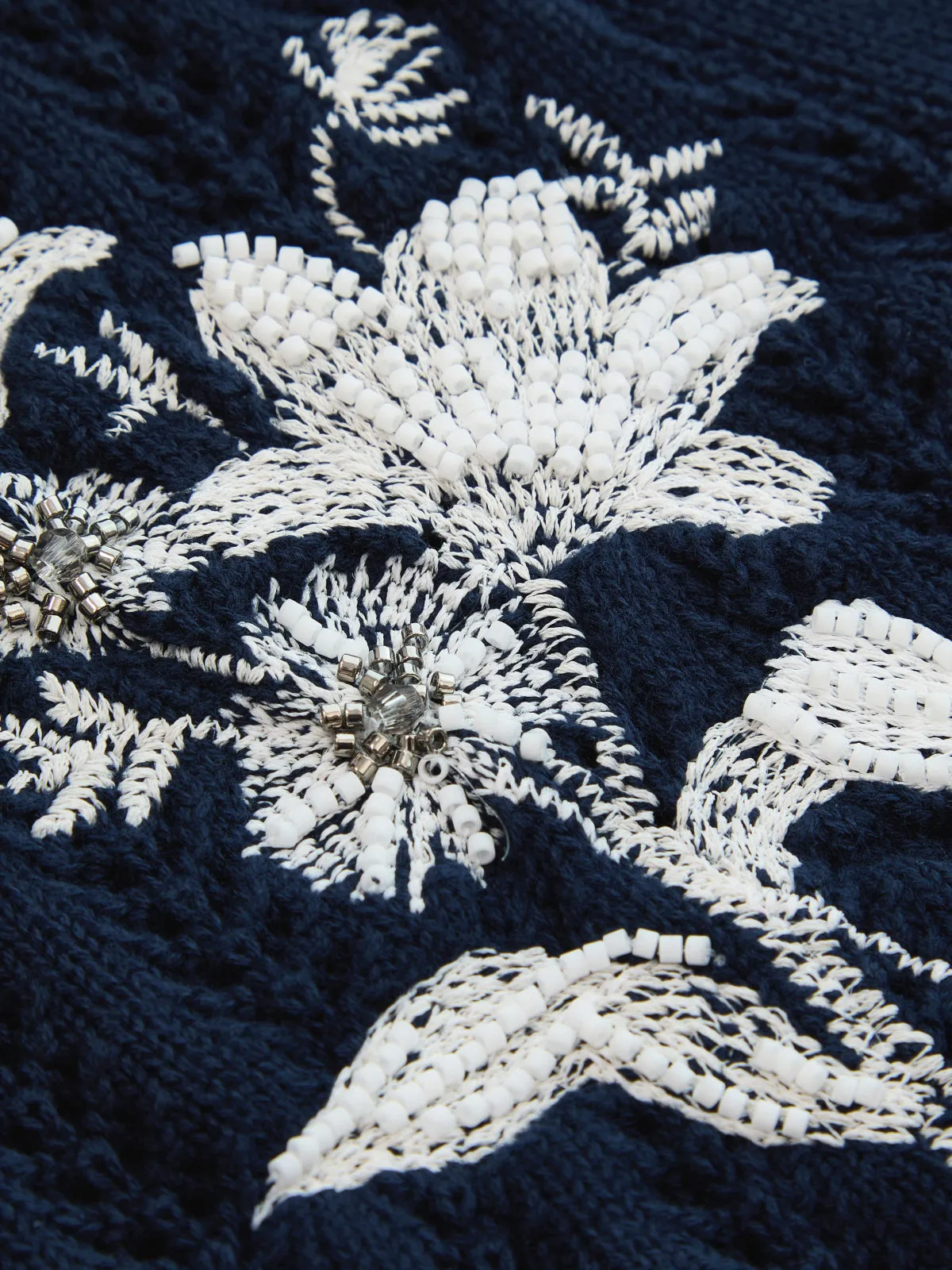 Embroidered Openwork Buttoned Knit Vest sold by COMMENSE product image thumbnail 3
