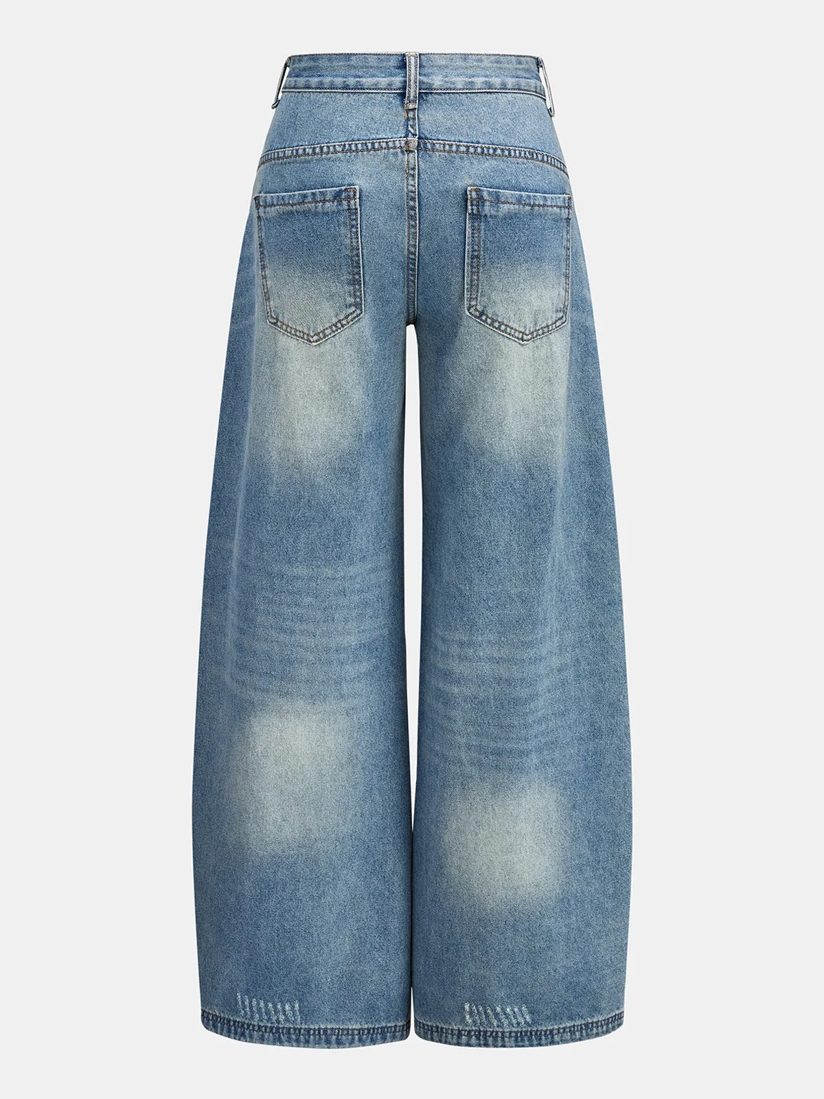 Heart Embellished Wide Leg Denim Pants sold by COMMENSE product image thumbnail 3