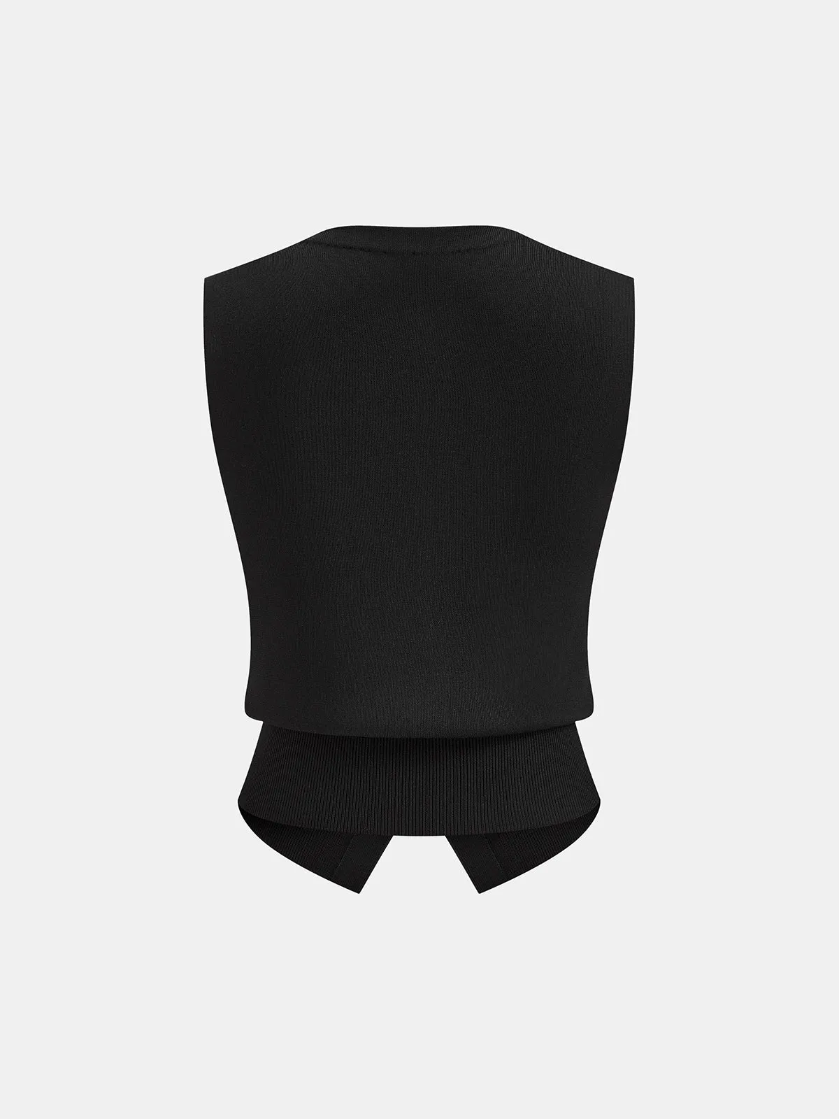 Contrast Stitch Knotted Knit Vest sold by COMMENSE product image thumbnail 3