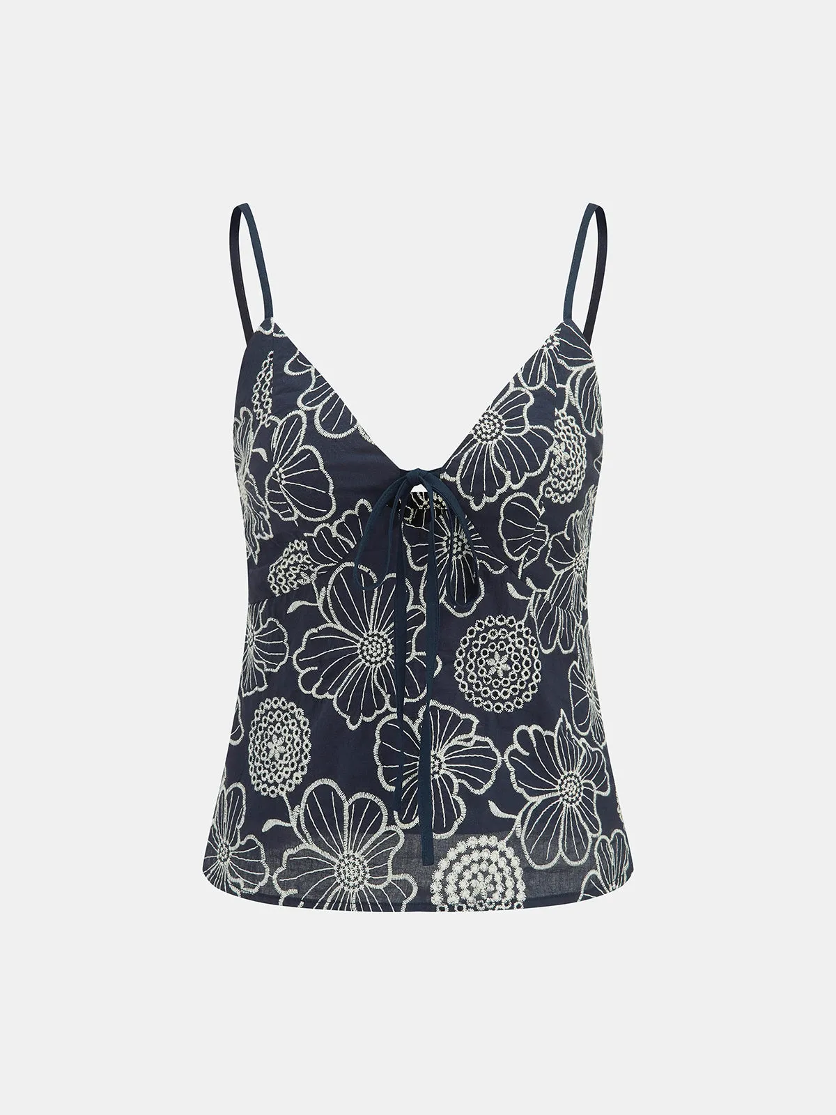 Floral Embroidery Cami Top & Pant Set sold by COMMENSE product image thumbnail 3