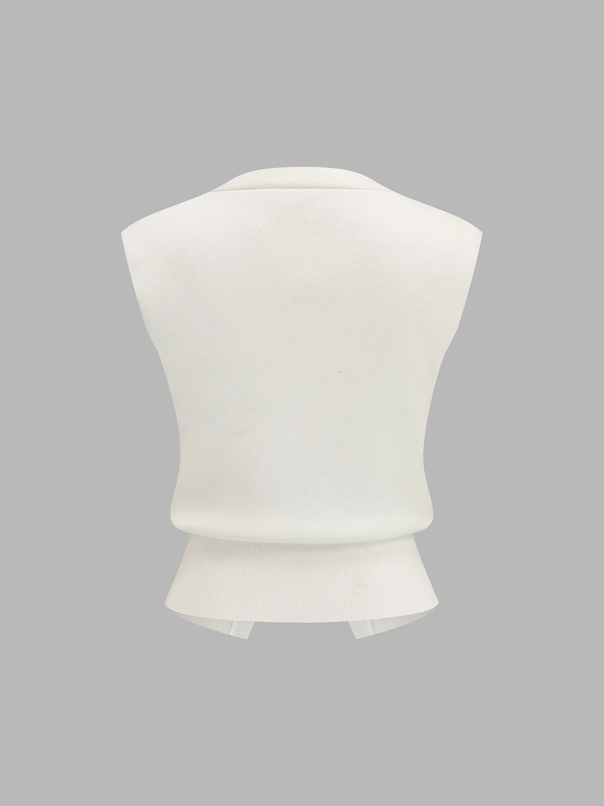 Frog Button V Neck Knit Vest sold by COMMENSE product image thumbnail 3