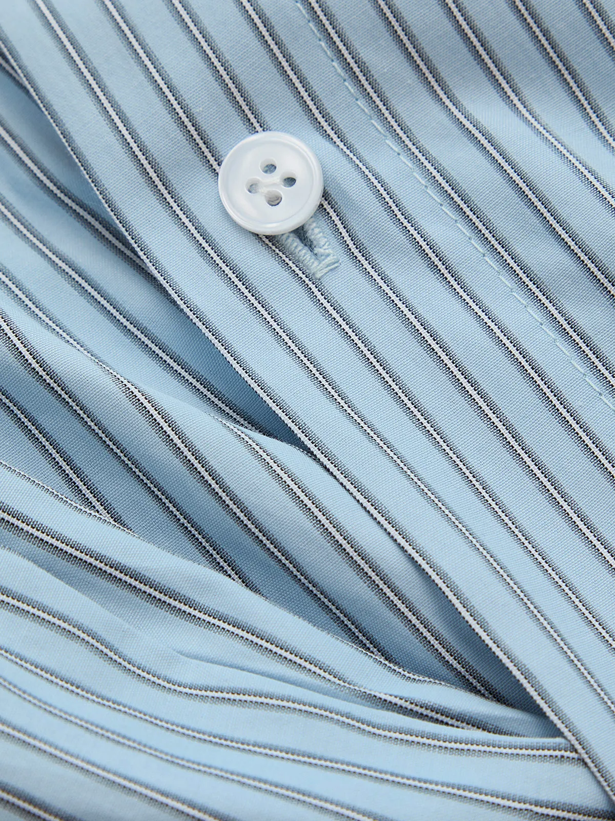 Striped Twisted Cropped Long Sleeve Shirt sold by COMMENSE product image thumbnail 4