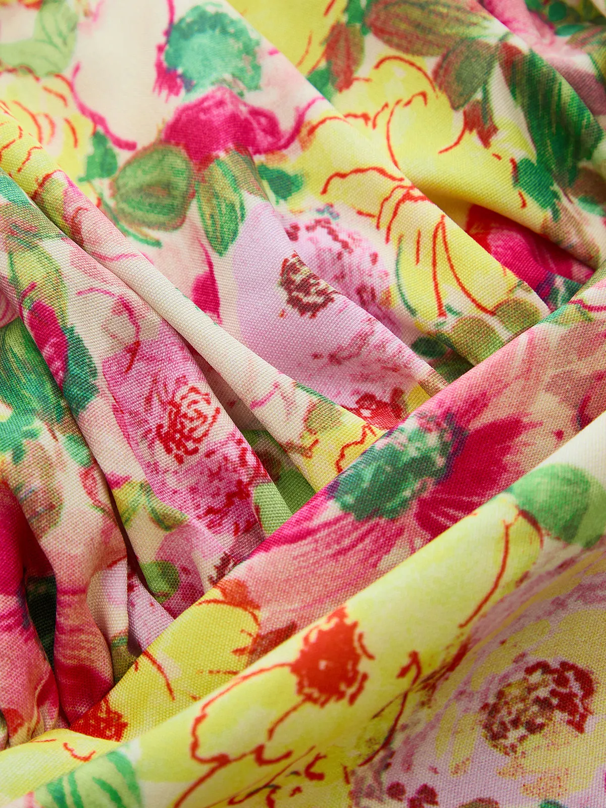 Square Neck Puff Sleeve Floral Tie-Back Blouse sold by COMMENSE product image thumbnail 4