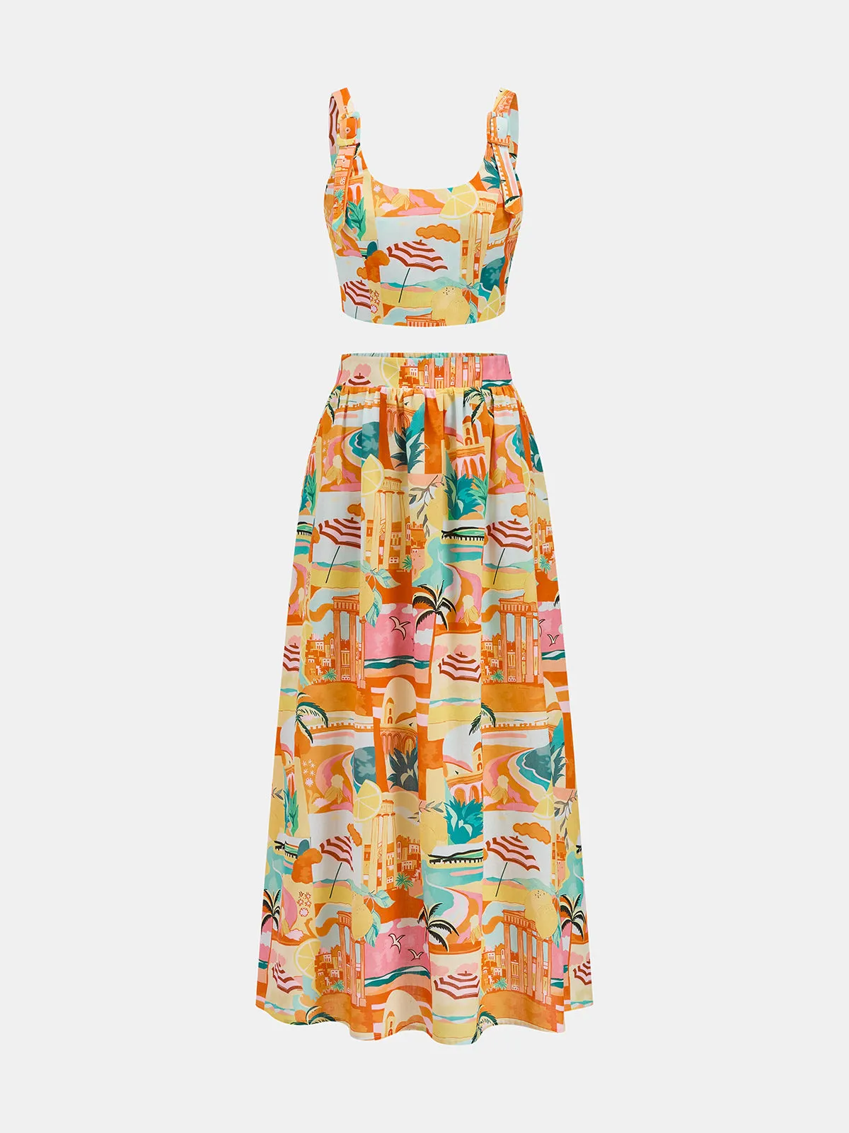 Printed Vacation Two Piece Skirt Set sold by COMMENSE product image thumbnail 2