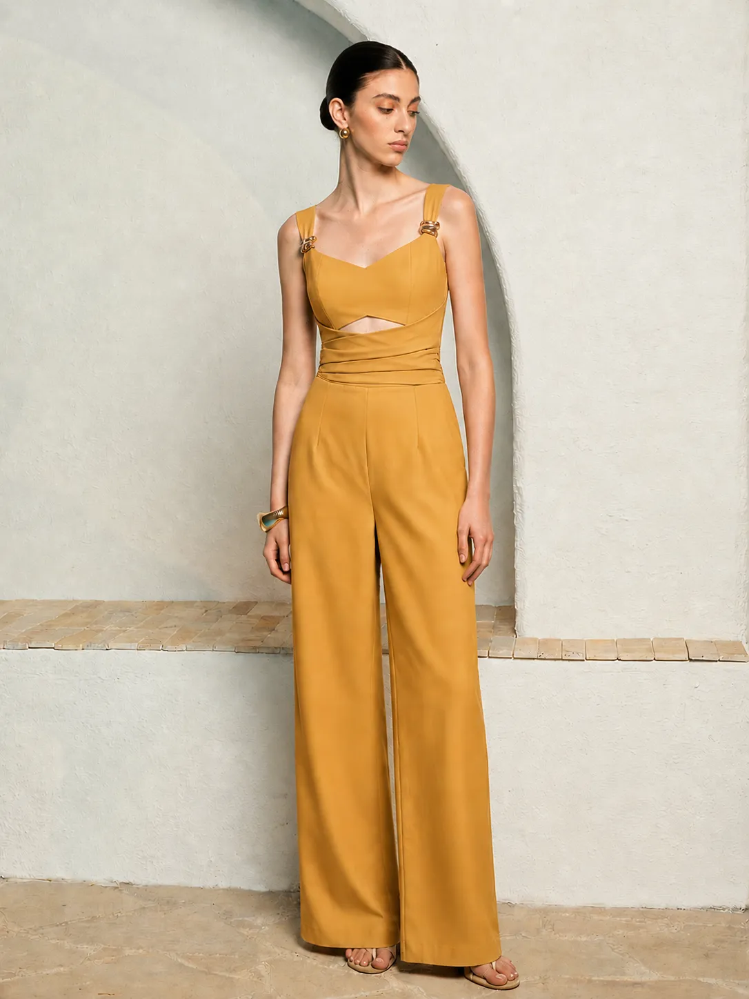 Cutout Bow Back Wide Leg Jumpsuit sold by COMMENSE product image thumbnail 3