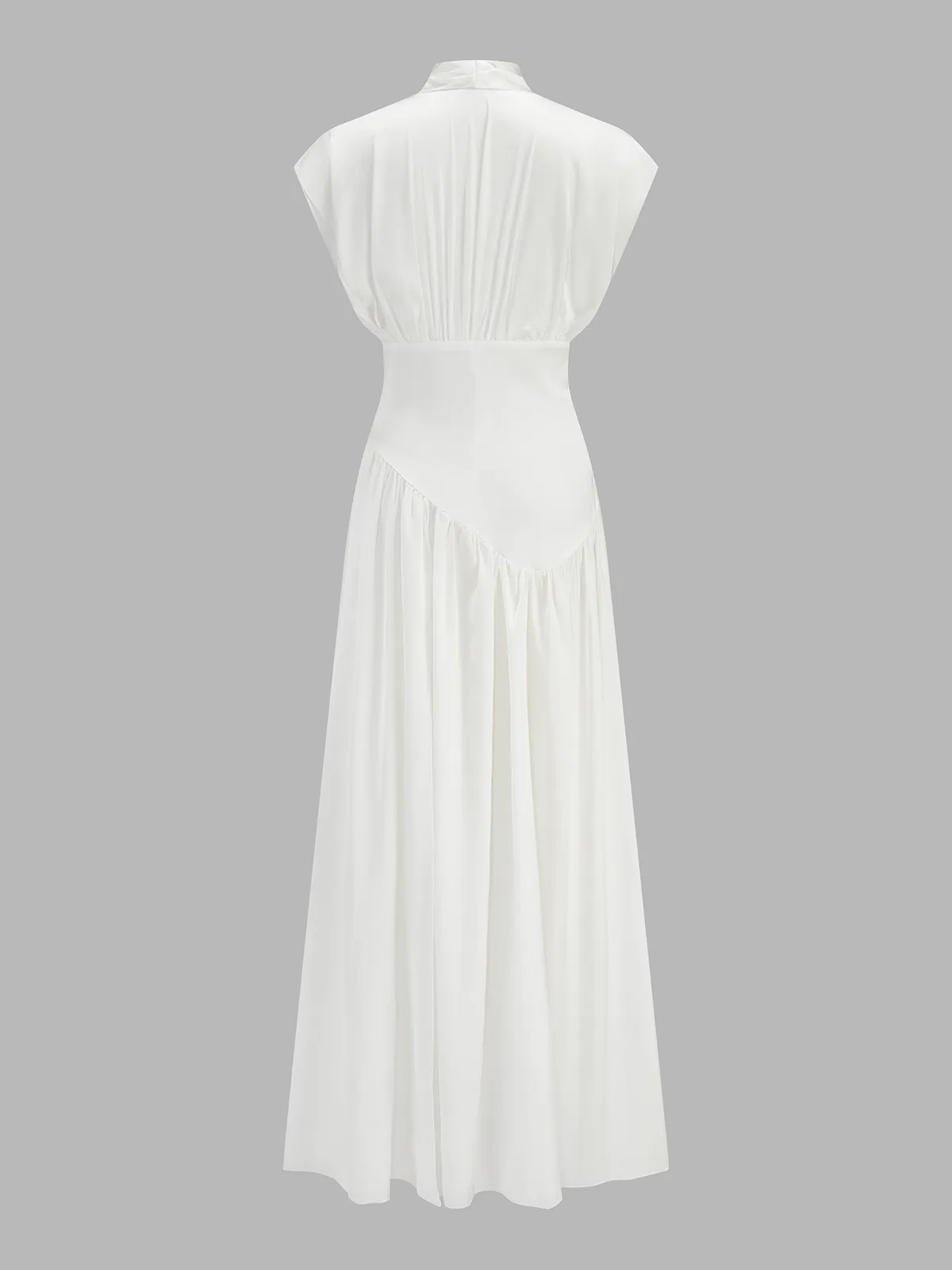 Deep V High Slit Satin Maxi Dress sold by COMMENSE product image thumbnail 3