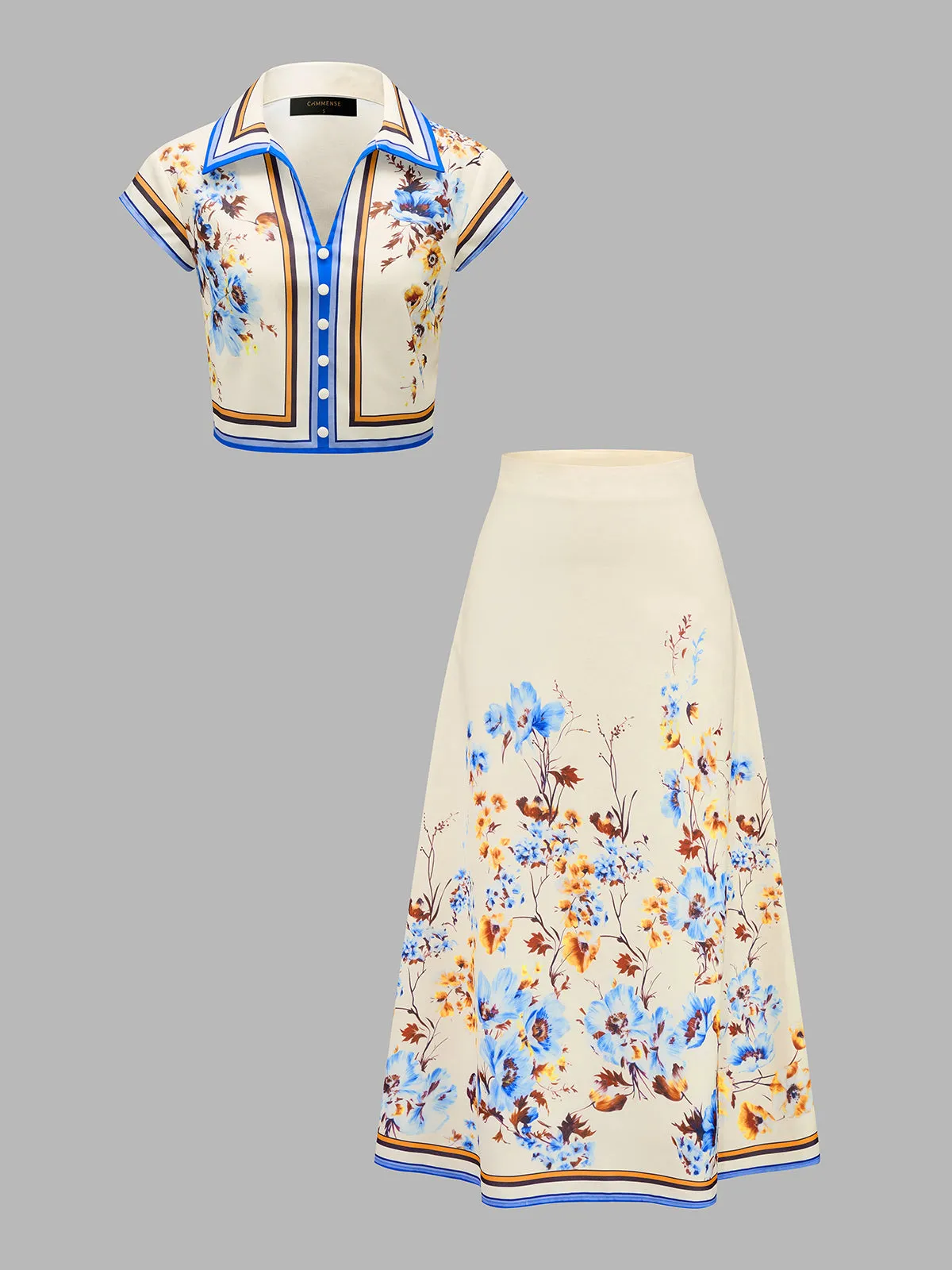 Floral Print Two Piece Skirt Set sold by COMMENSE product image thumbnail 2