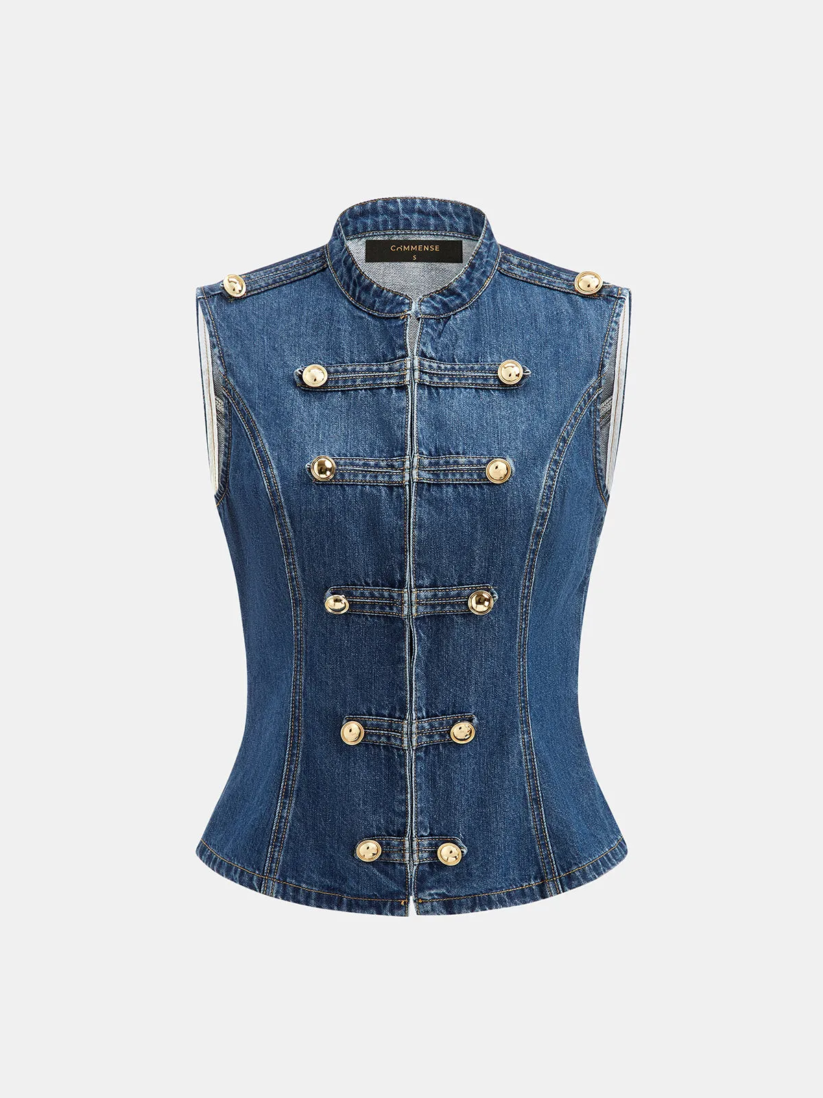 Napoleon Double Breasted Denim Vest sold by COMMENSE product image thumbnail 2