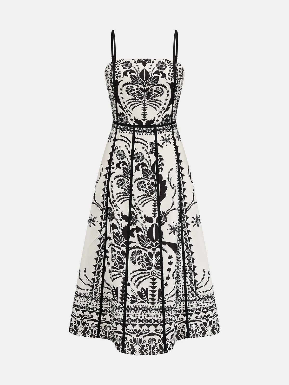 Ethnic Print Seamed Slip Midi Dress sold by COMMENSE