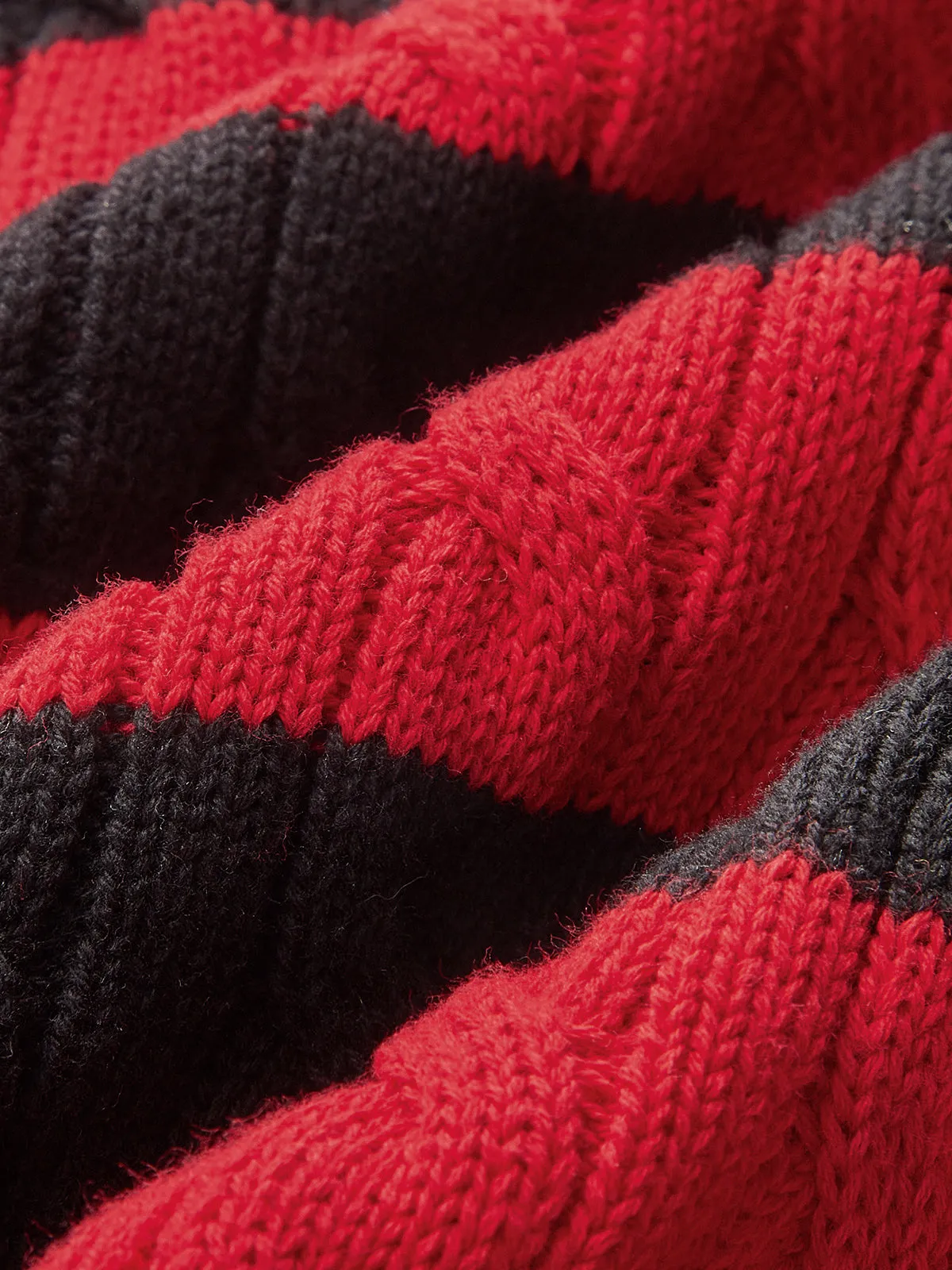 Striped Cable Knit Short Sleeve Cardigan sold by COMMENSE product image thumbnail 4