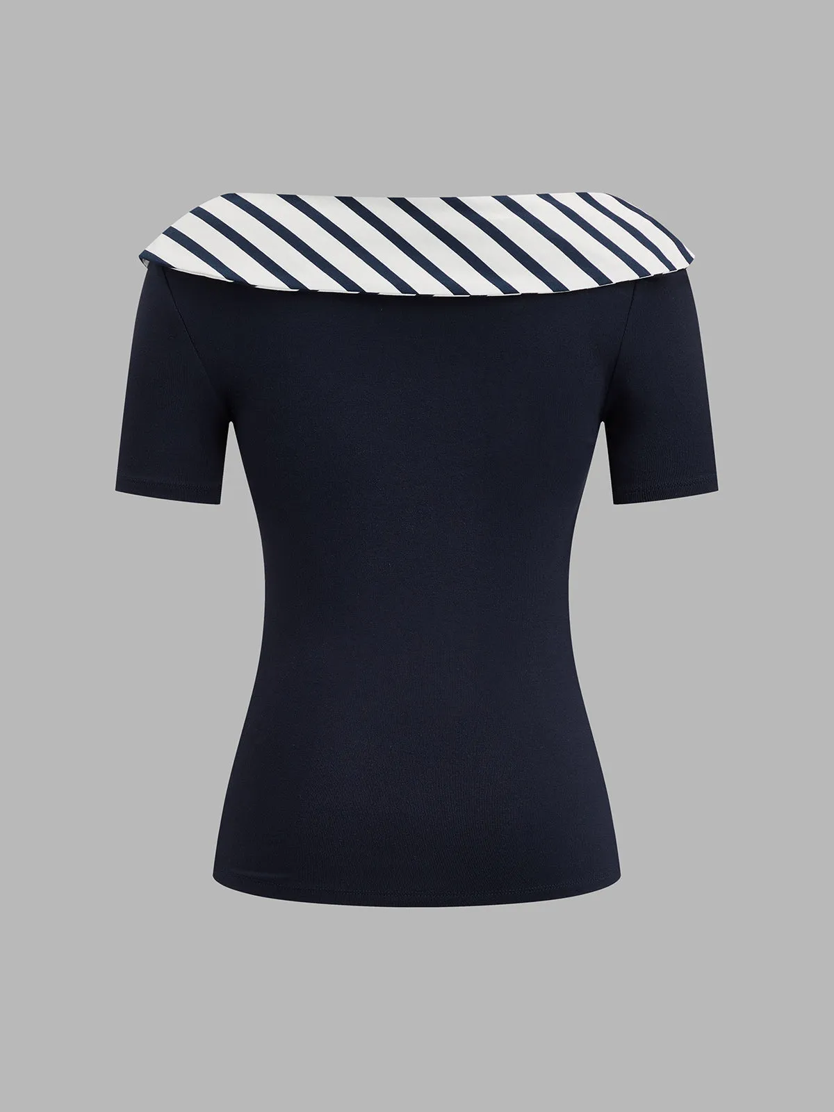 Nautical Tie Detail Short Sleeve Top sold by COMMENSE product image thumbnail 3