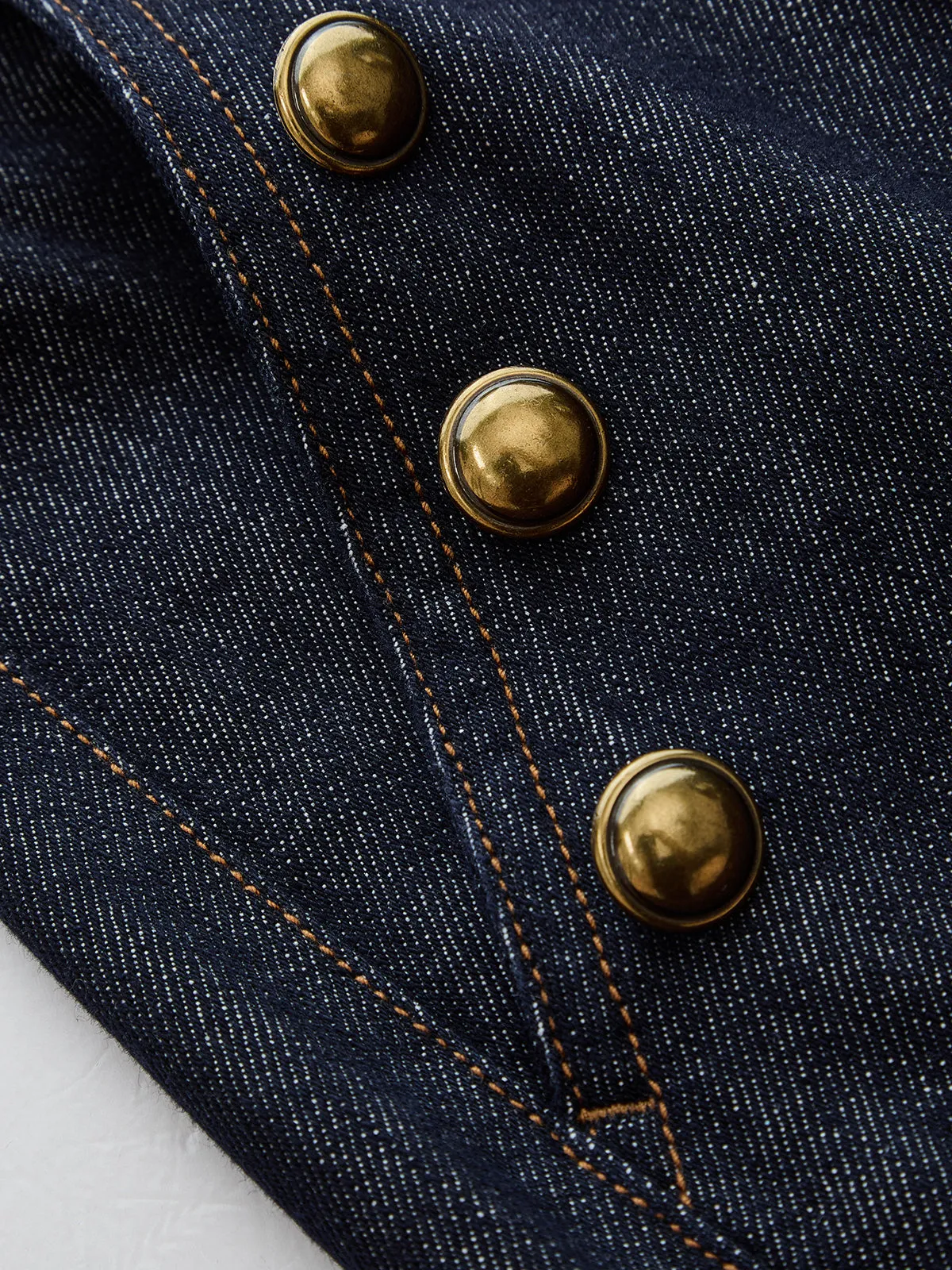 Double Row Metal Detail Denim Pants sold by COMMENSE product image thumbnail 4