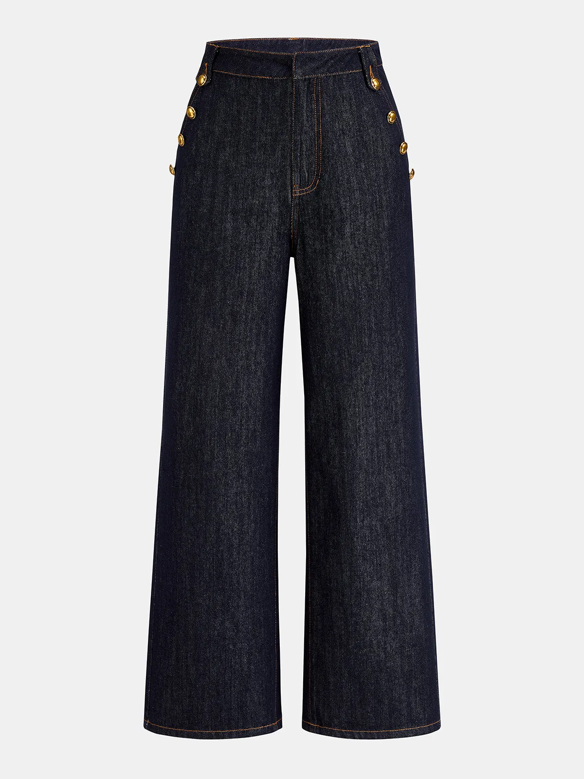 Double Row Metal Detail Denim Pants sold by COMMENSE product image thumbnail 2