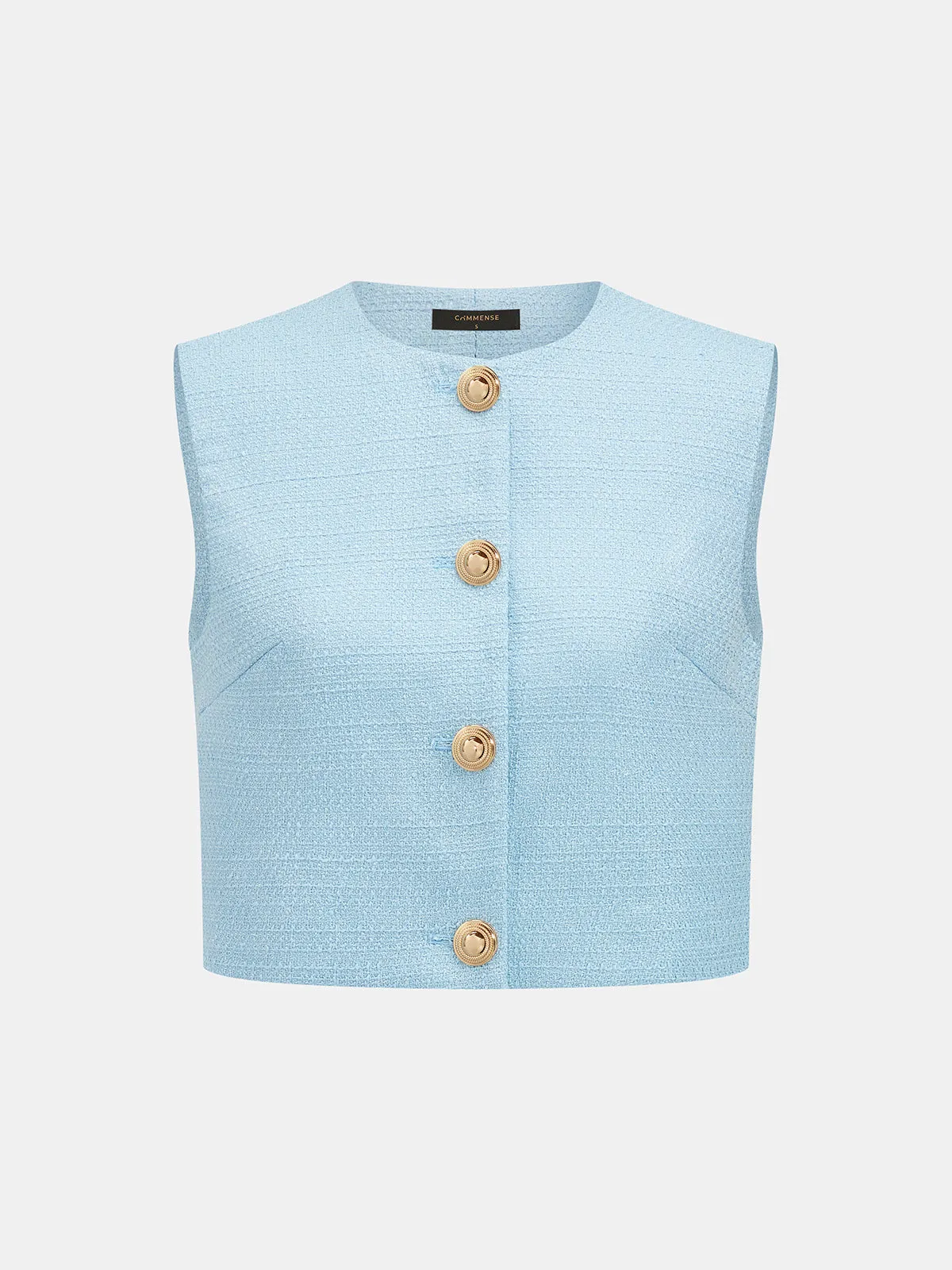 Sleeveless Textured Vest & Pleated Pant Set sold by COMMENSE product image thumbnail 3
