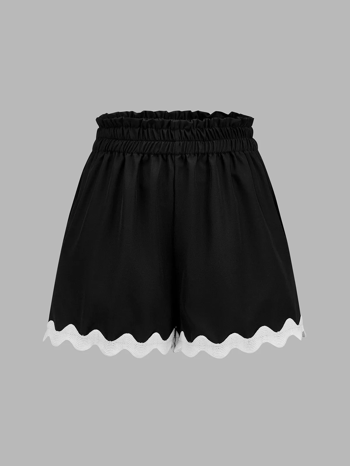 Scalloped Hem Two Piece Shorts Set sold by COMMENSE product image thumbnail 5
