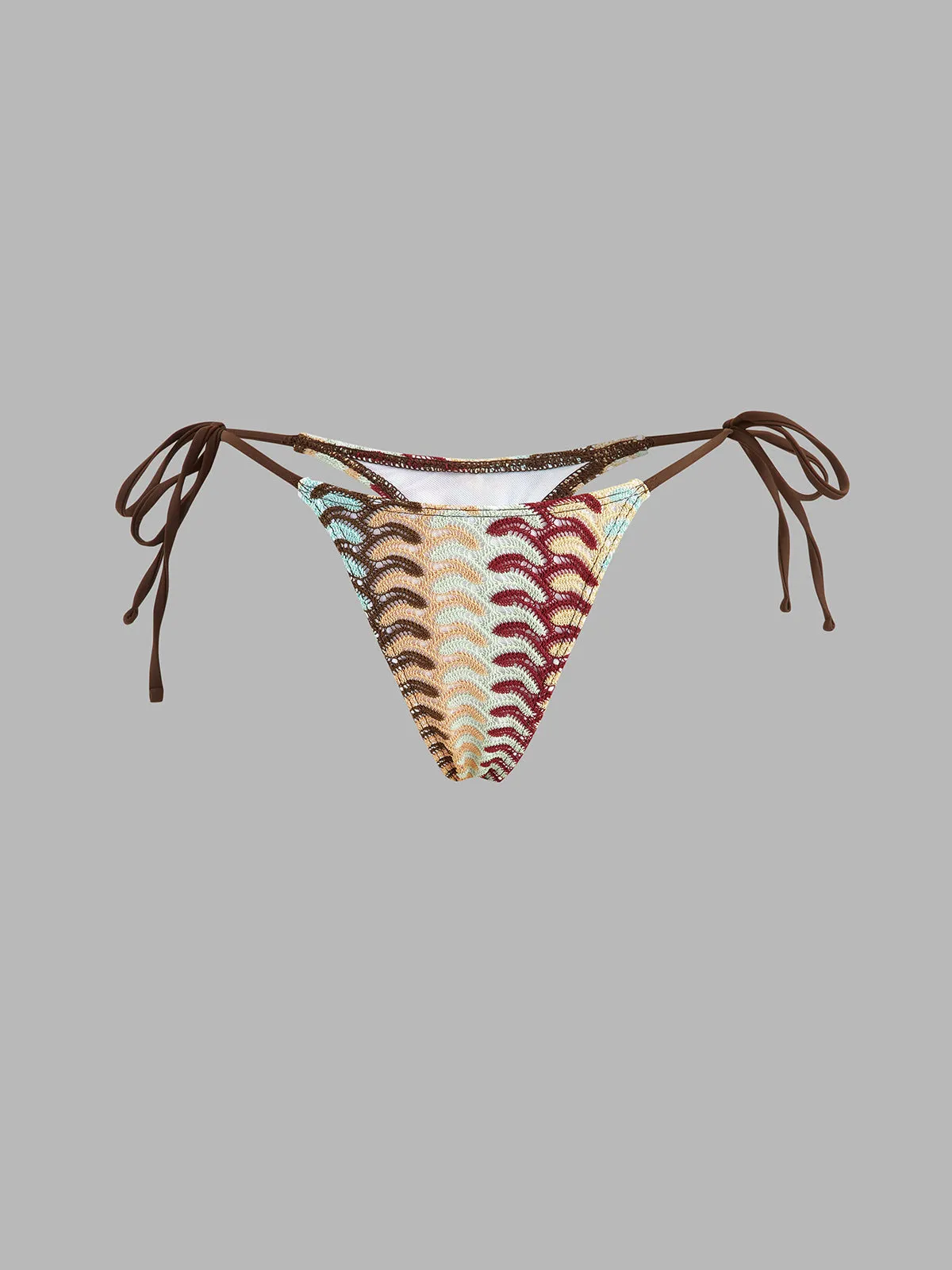 Wave Knit Halter Tie Two Piece Bikini Set sold by COMMENSE product image thumbnail 5