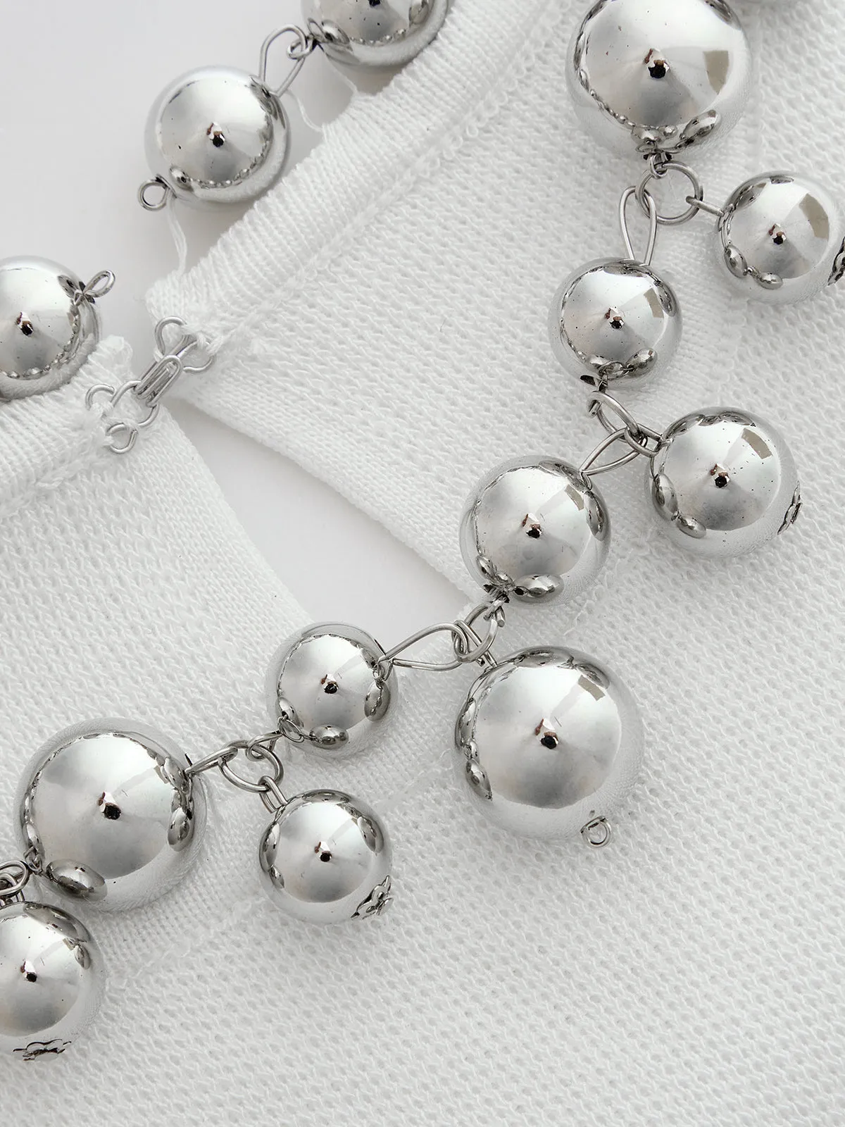 Beaded Collar Asymmetric Hem Top sold by COMMENSE product image thumbnail 3