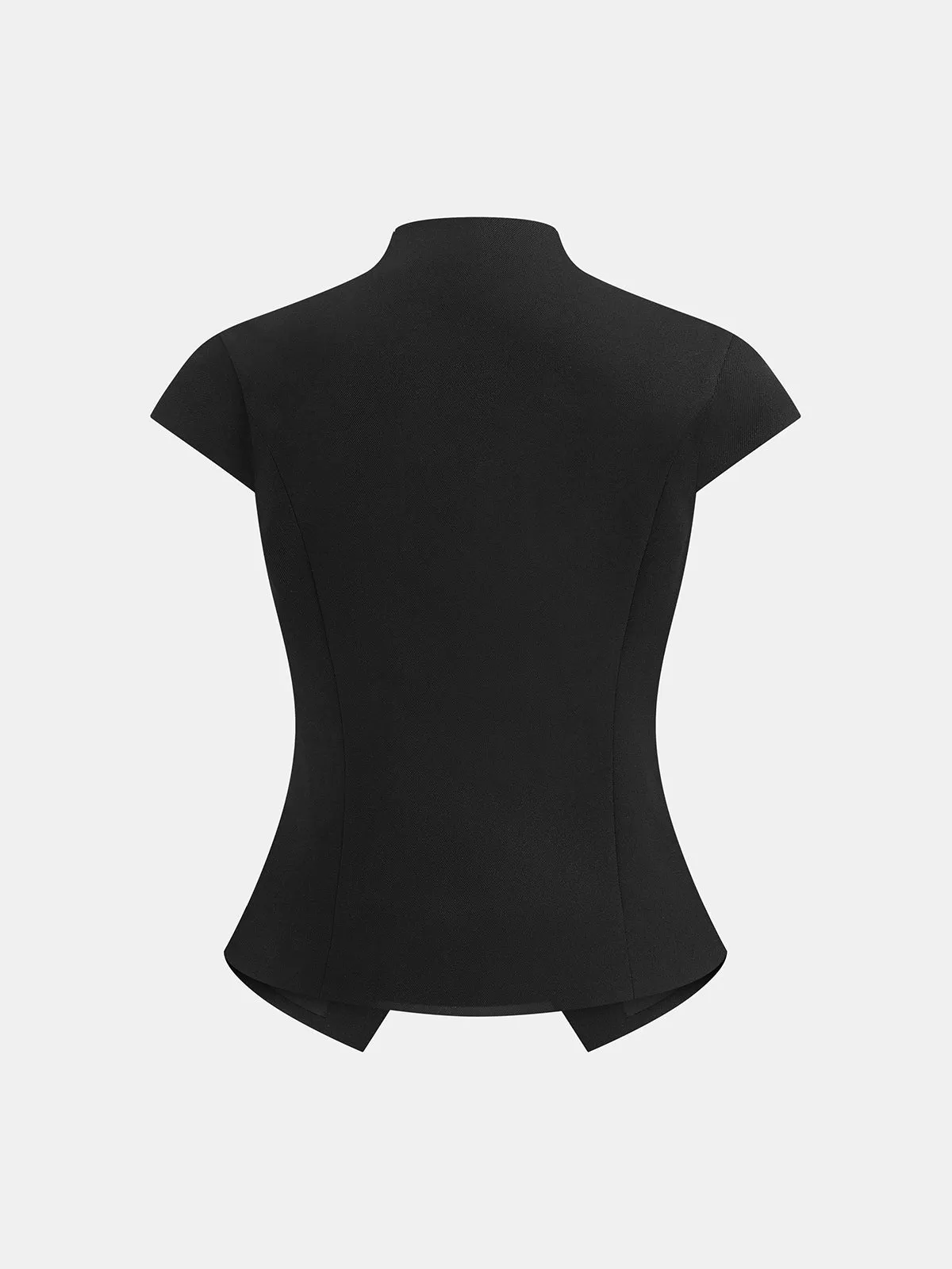 Flower Buttons Cap Sleeve Blouse sold by COMMENSE product image thumbnail 3