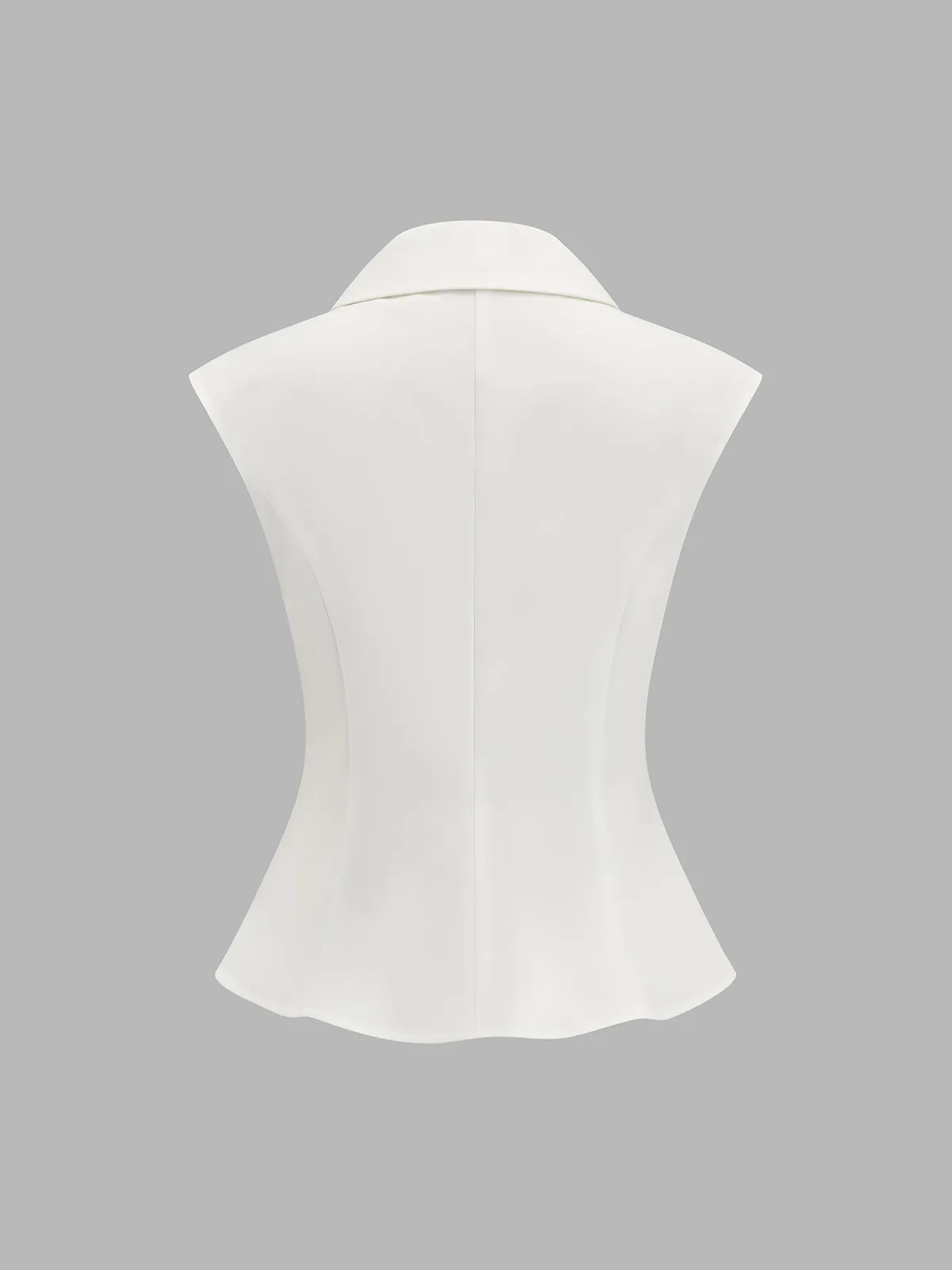Collared Metal Button Sleeveless Blouse sold by COMMENSE product image thumbnail 3