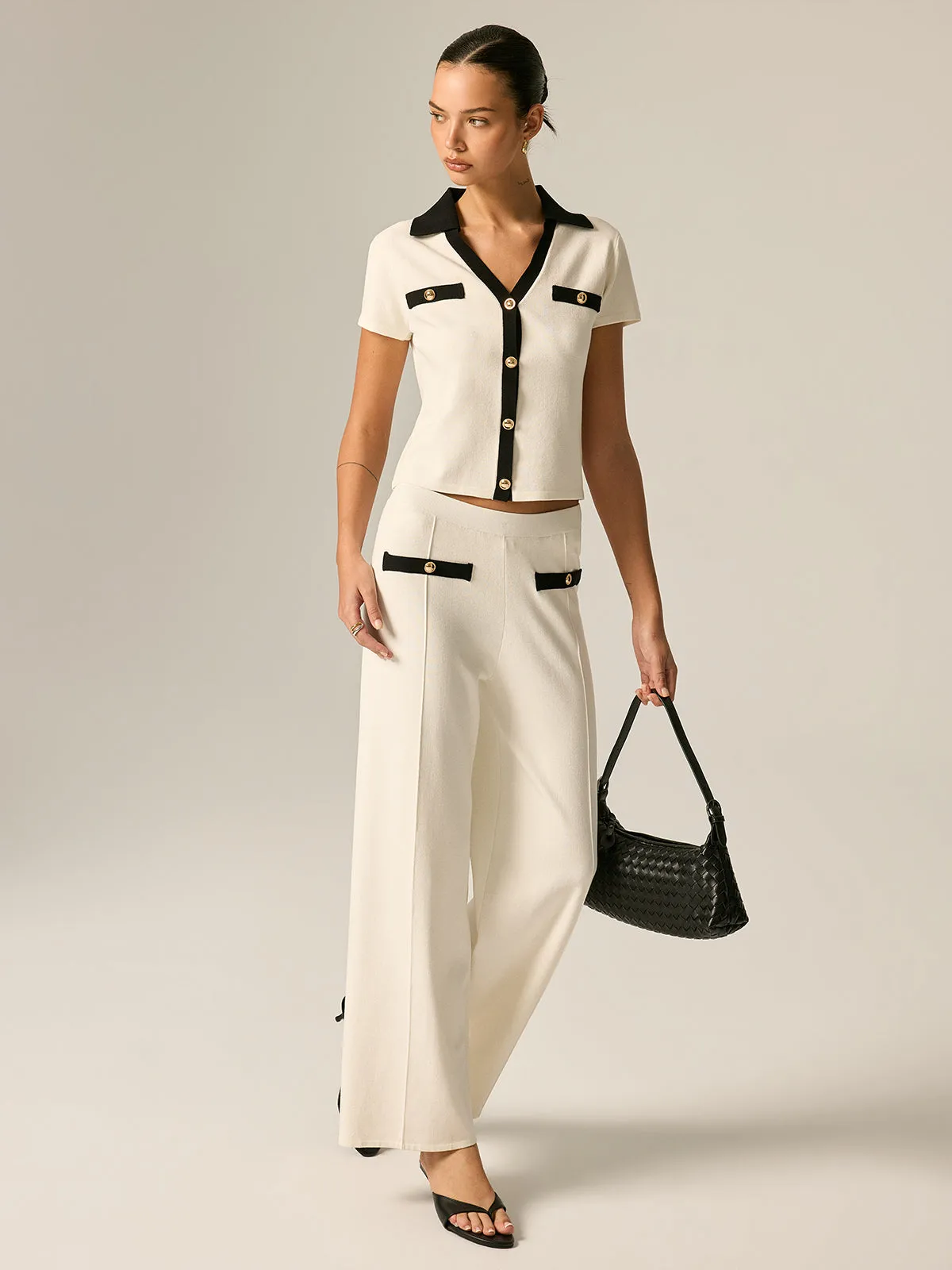 Contrast Trim Knit Co-Ord Set sold by COMMENSE product image thumbnail 4