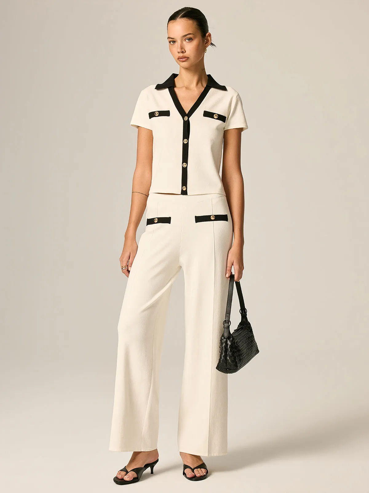 Contrast Trim Knit Co-Ord Set sold by COMMENSE