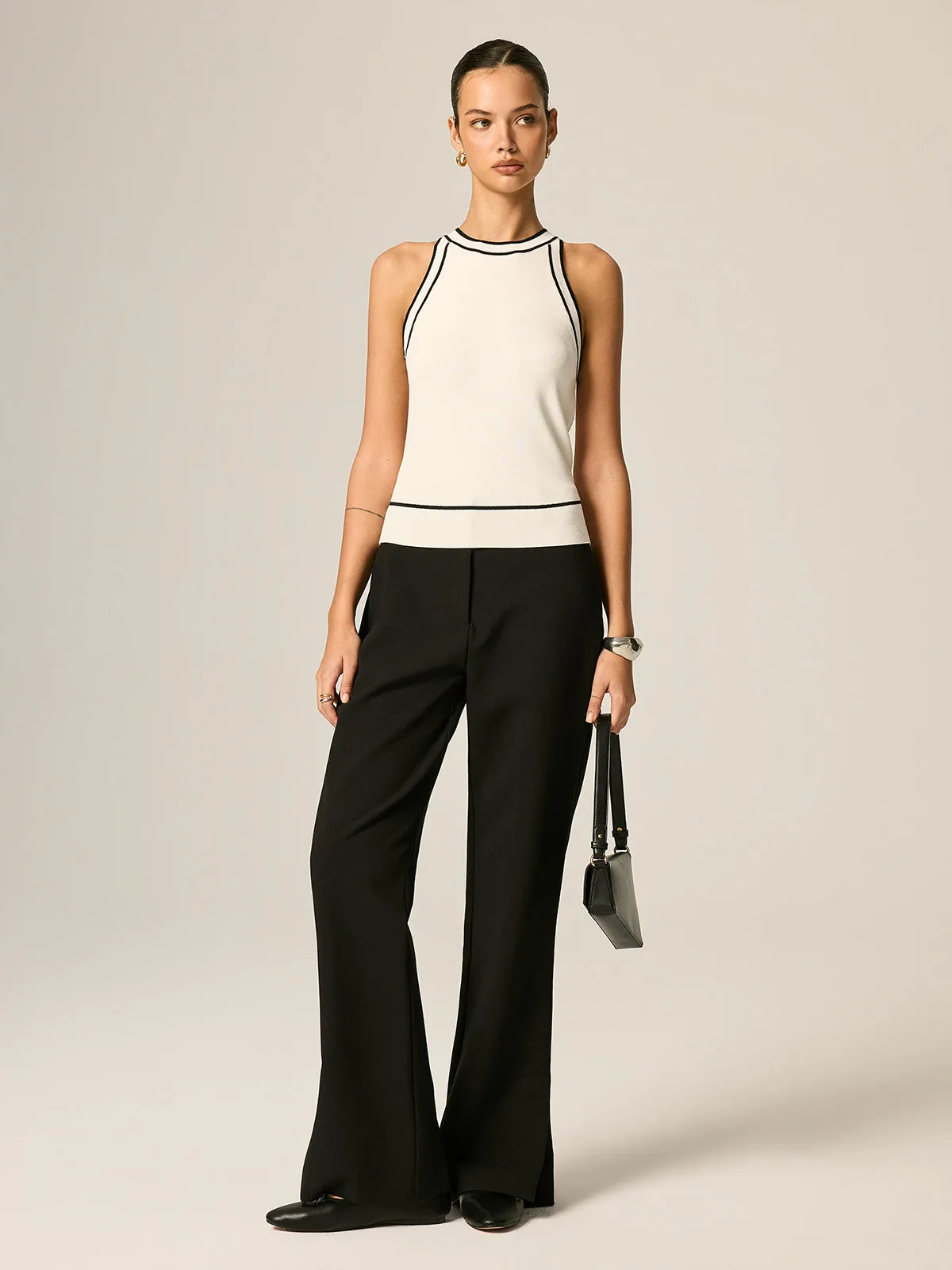 Contrast Trim Knit Tank Top sold by COMMENSE product image thumbnail 2