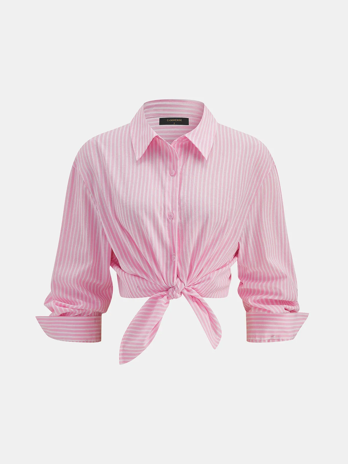 Striped Loose Long Sleeve Shirt sold by COMMENSE
