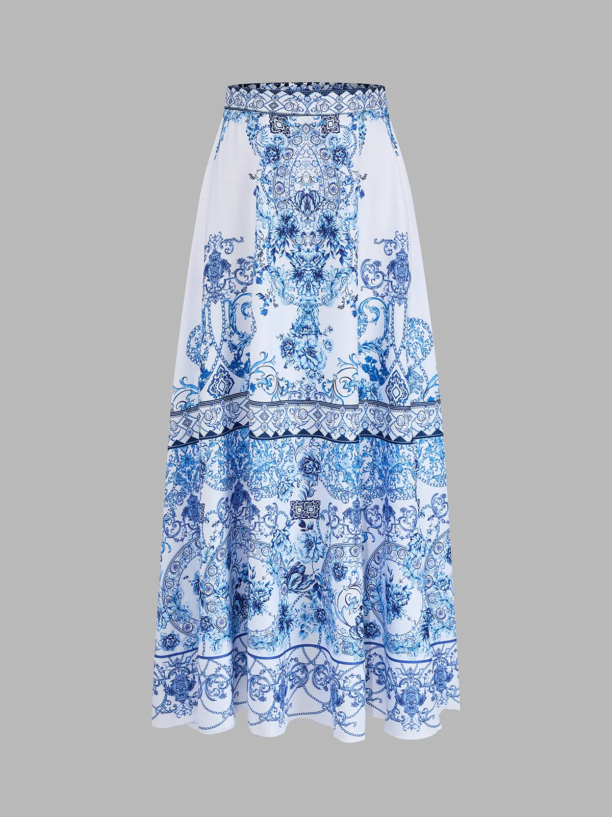 Tie-Strap Printed One-Piece Swimsuit & Skirt Set sold by COMMENSE product image thumbnail 4
