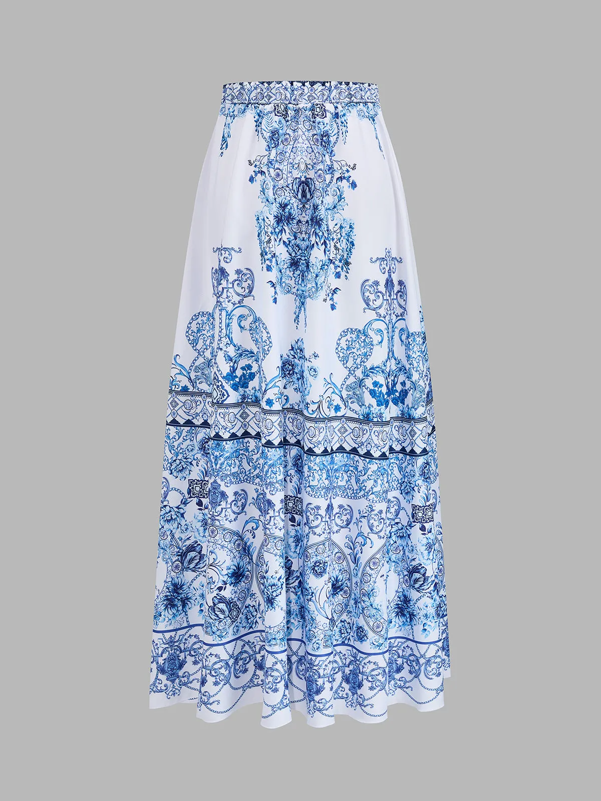 Tie-Strap Printed One-Piece Swimsuit & Skirt Set sold by COMMENSE product image thumbnail 5