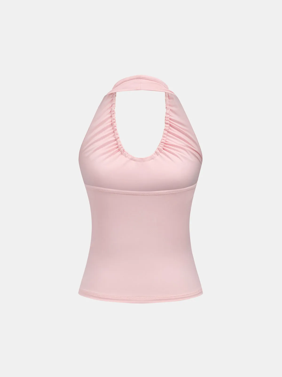 Drawstring Ruched Halter Tank Top sold by COMMENSE product image thumbnail 5