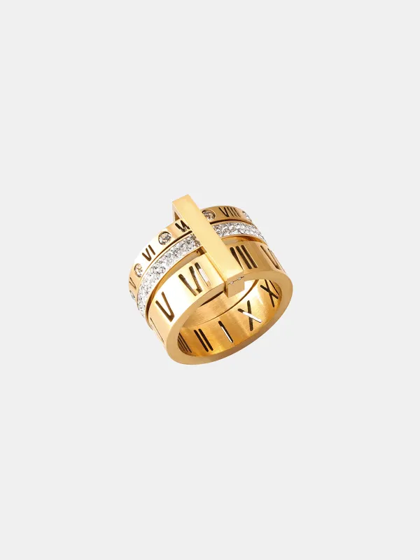 Roman Numeral Diamond Band Ring made by COMMENSE