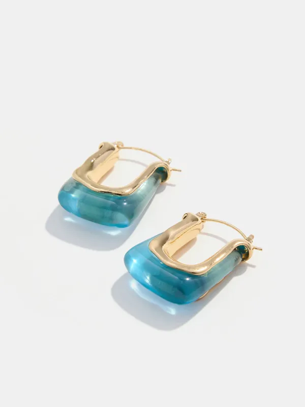 Square Resin Hoop Earrings made by COMMENSE