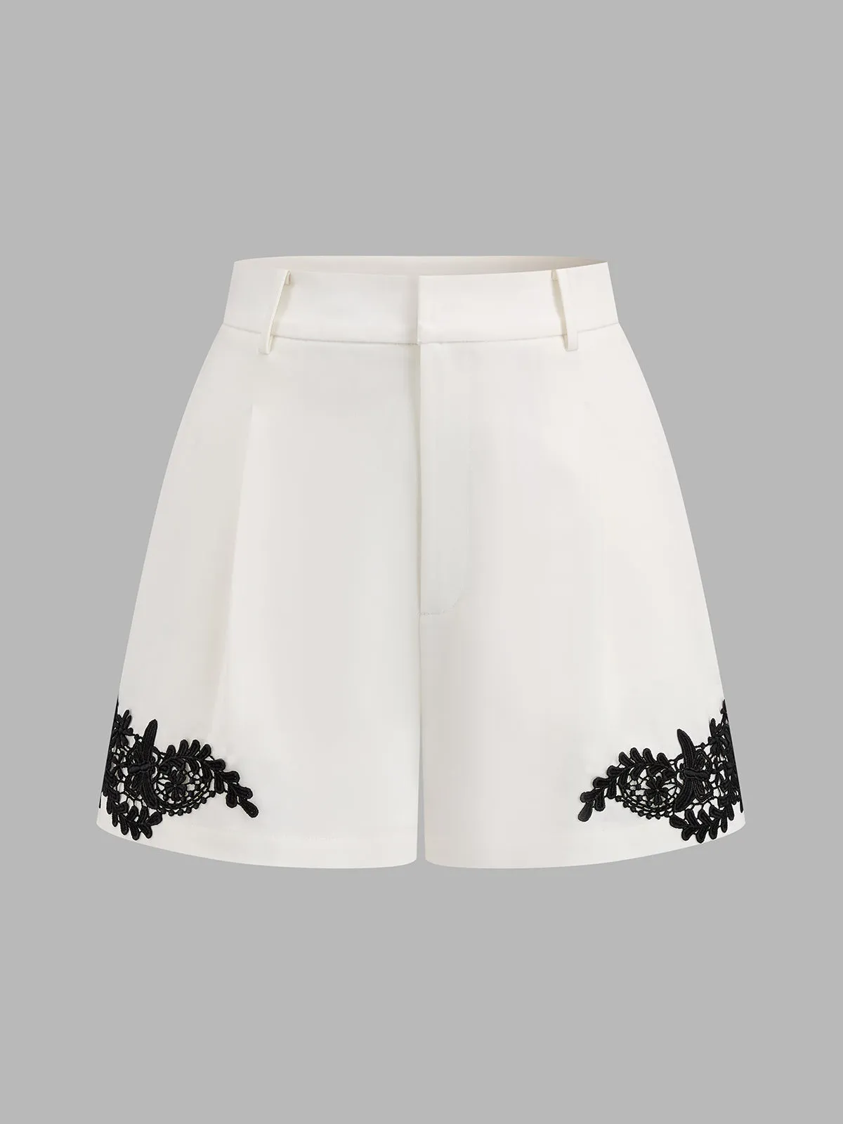 Cross Halter Top & Lace Applique Shorts Set sold by COMMENSE product image thumbnail 5