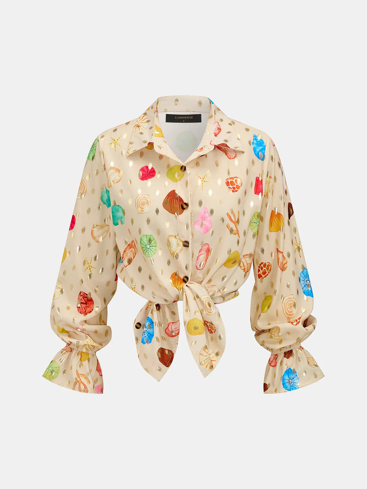 Seashell Print Golden Dot Two Piece Shorts Set sold by COMMENSE product image thumbnail 5