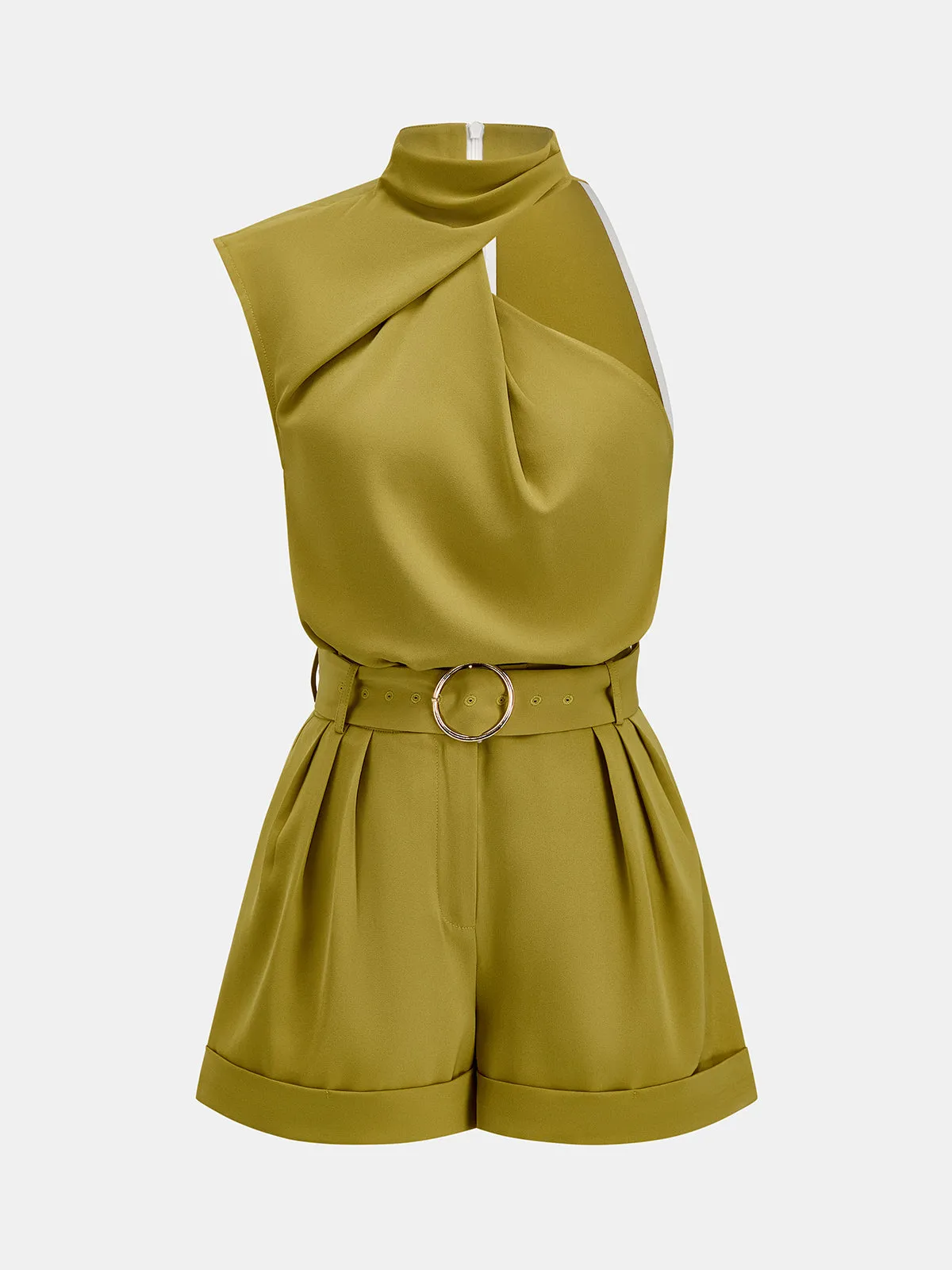 Asymmetric Neck Top & Belted Shorts Set sold by COMMENSE product image thumbnail 2