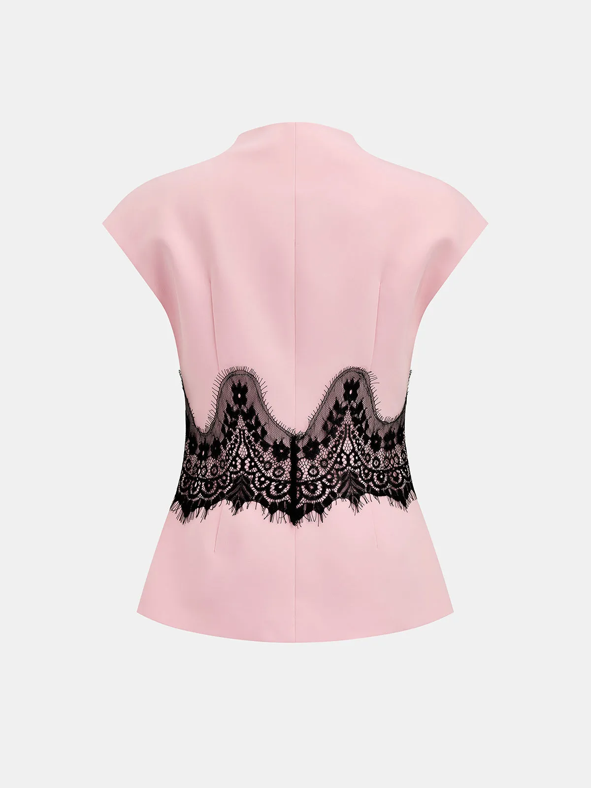 Lace Panel Cap Sleeve Blouse & Pants Set sold by COMMENSE product image thumbnail 4