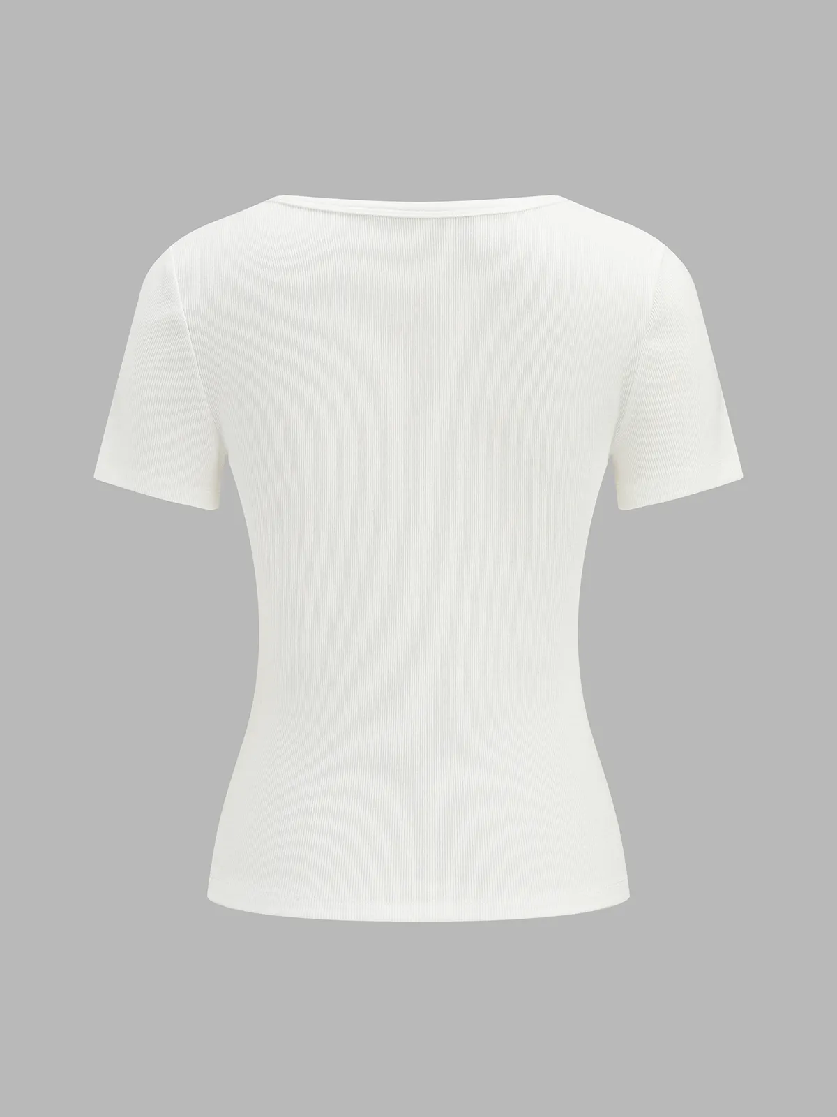 Henley Casual Ribbed Short Sleeve Top sold by COMMENSE product image thumbnail 3