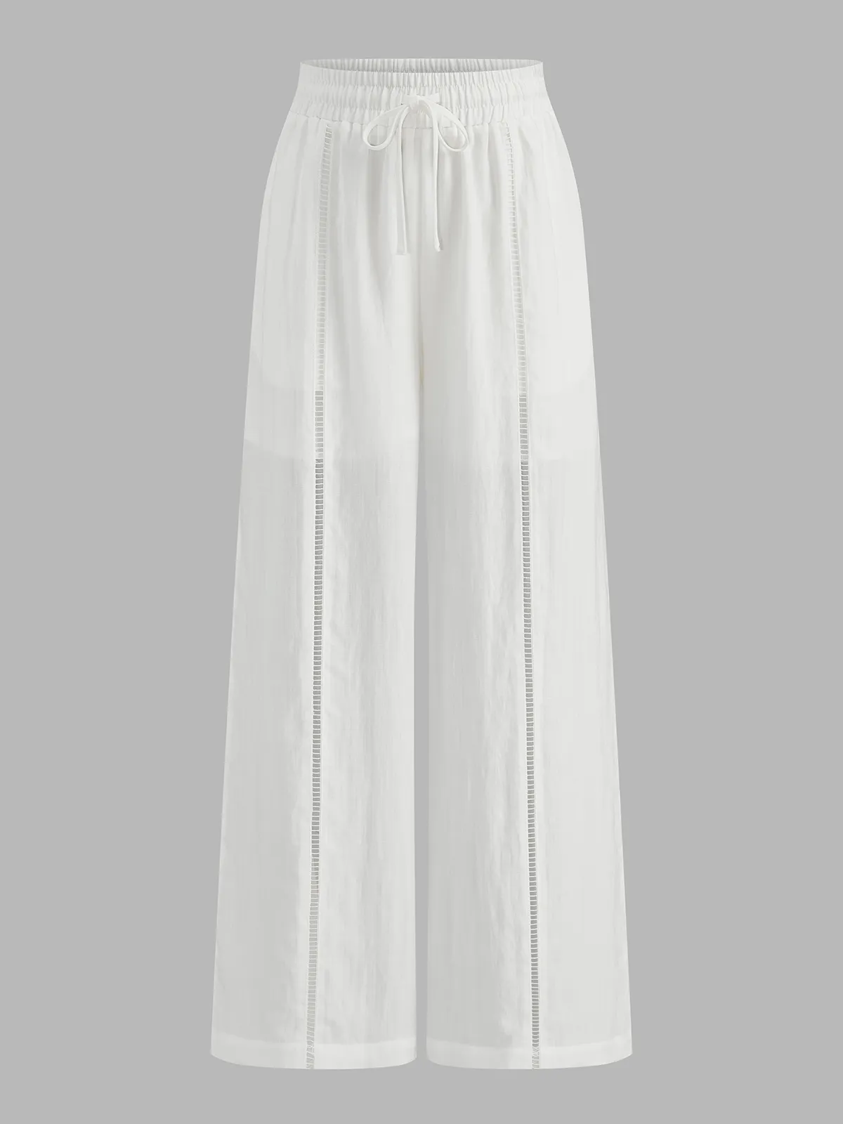 Drawstring Waist Hollow Wide Leg Pants sold by COMMENSE product image thumbnail 2
