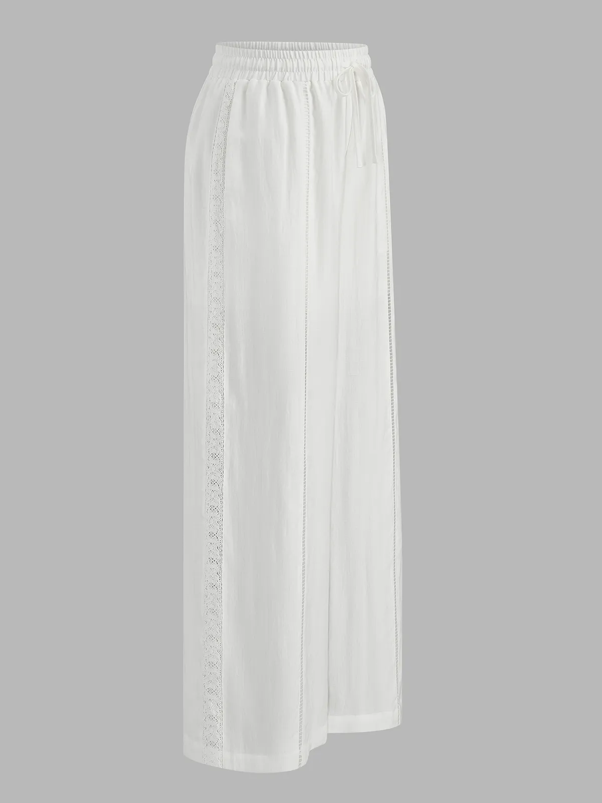Drawstring Waist Hollow Wide Leg Pants sold by COMMENSE product image thumbnail 3